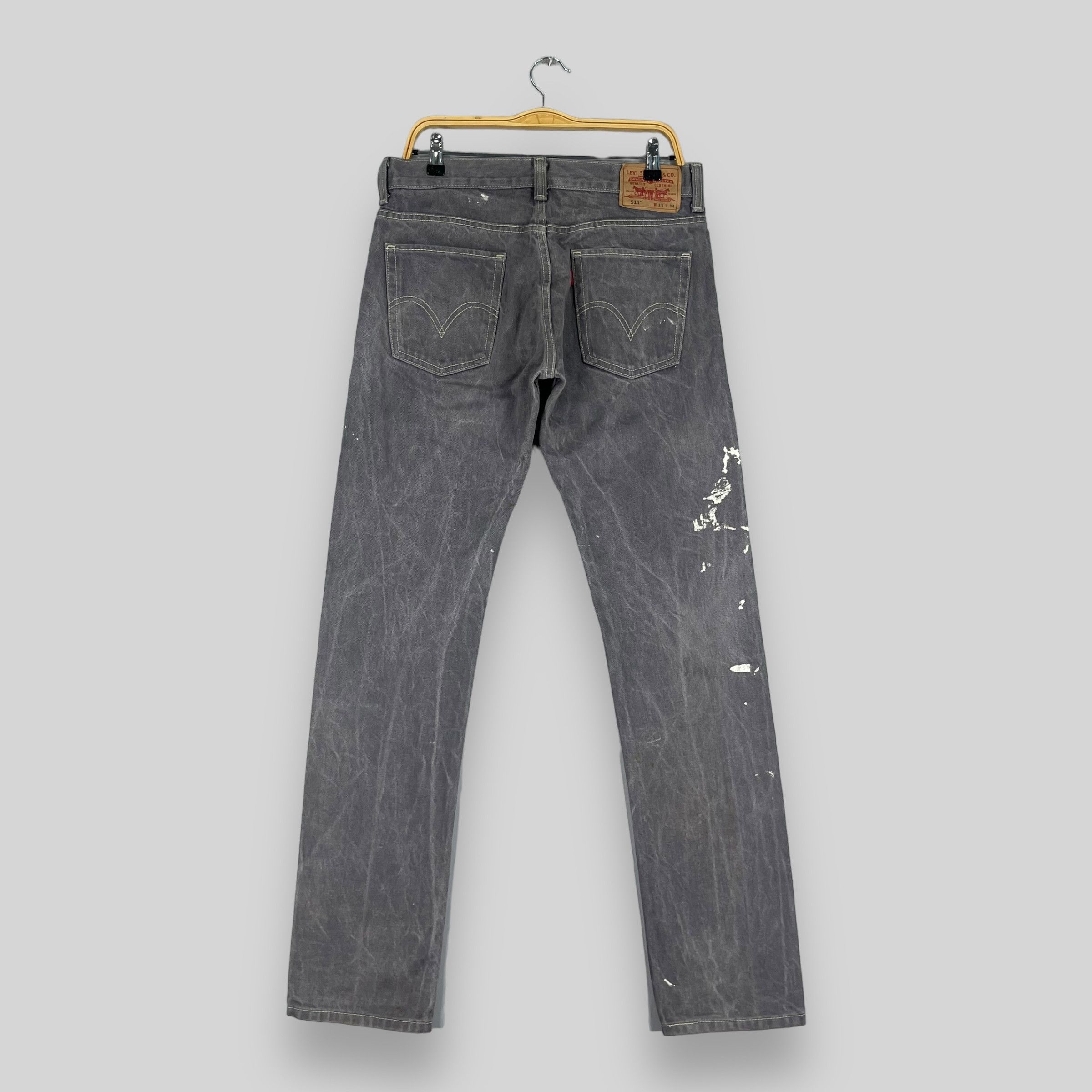 Levi's × Vintage Size 32 Levis 511 Paint Splatter Distressed Slim Fit Jeans Size US 32 / EU 48 - 8 Thumbnail