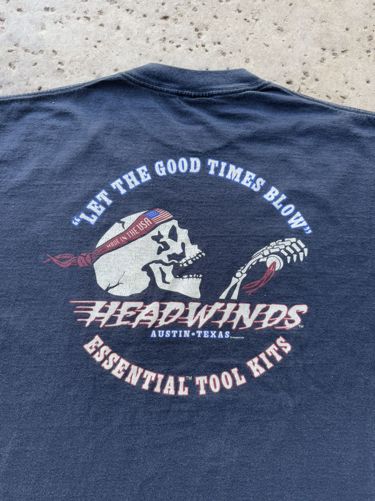 Levi's × Vintage Vtg 90s Daytona Bike Week Headwinds Skull Faded Black Tee XL Size US XXL / EU 58 / 5 - 6 Thumbnail