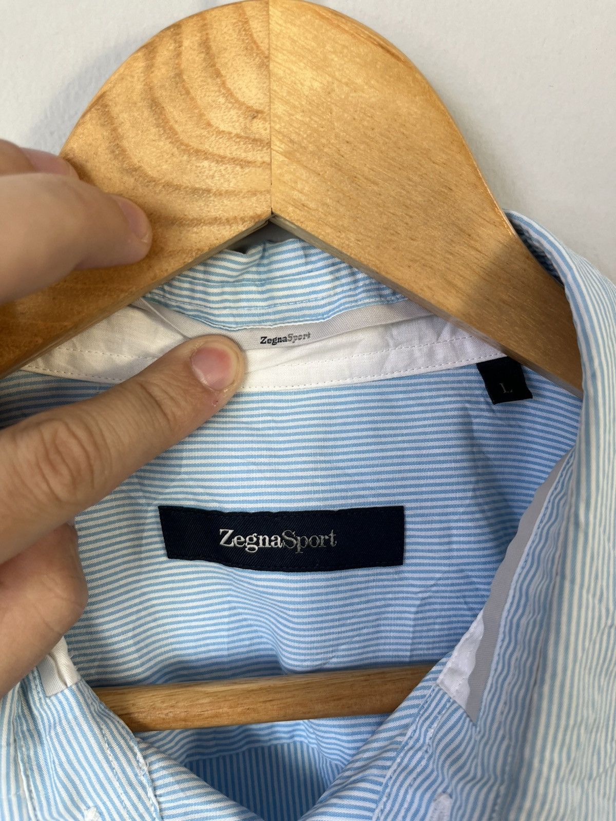 Ermenegildo Zegna Ermenegildo Zegna Sport Luxury Cotton Long Sleeve Shirt Size US L / EU 52-54 / 3 - 7 Thumbnail