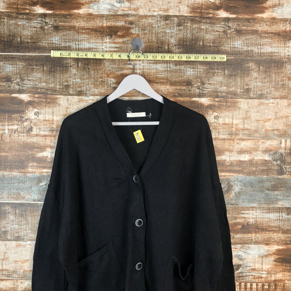 Homespun Knitwear × Japanese Brand Choco Raffine plain Black Cardigan Knitwear #A1591 Size US XL / EU 56 / 4 - 2 Thumbnail