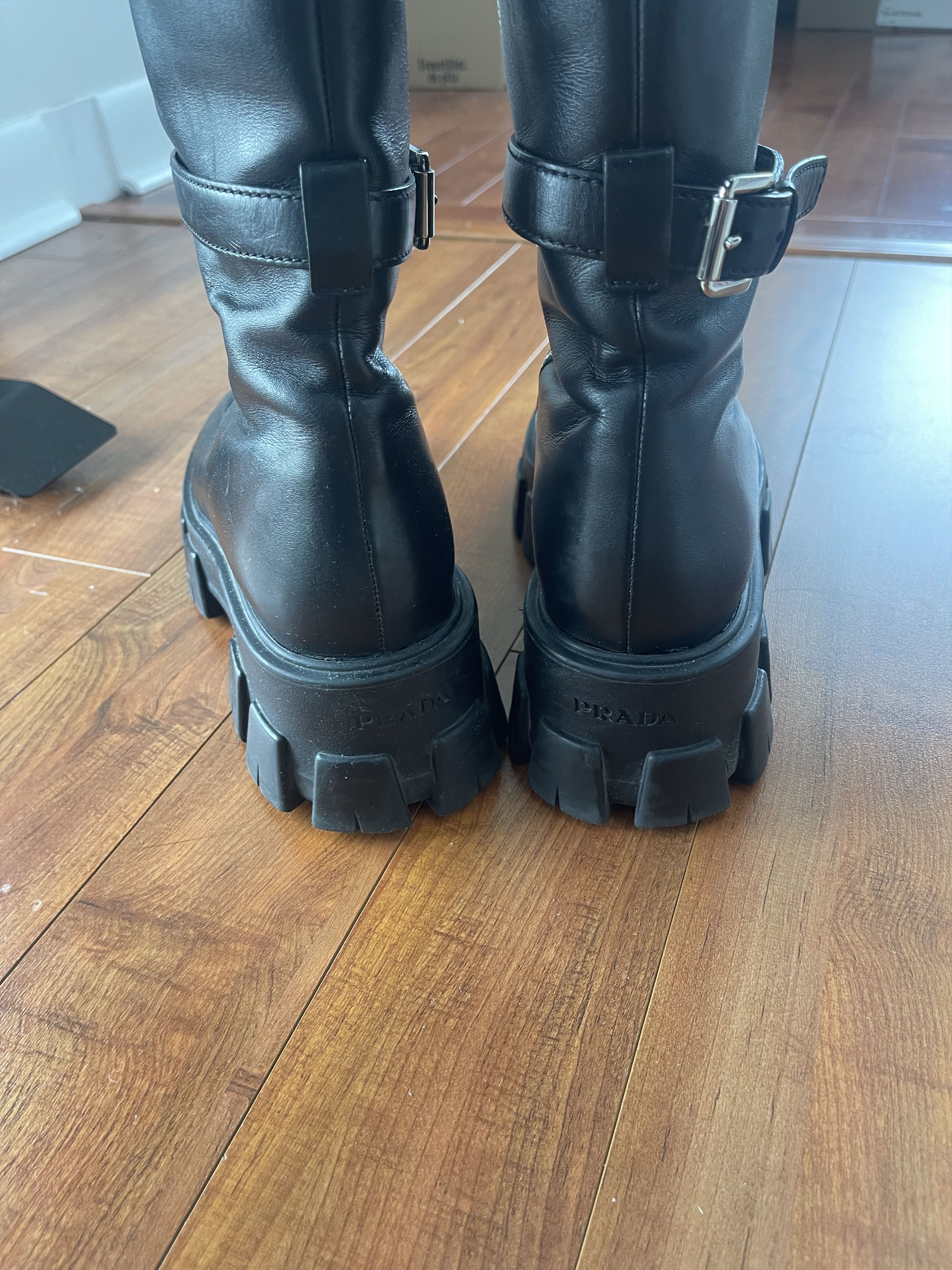 Prada Prada Monolith Leather Tall Boots Size US 9 / IT 39 - 7 Thumbnail