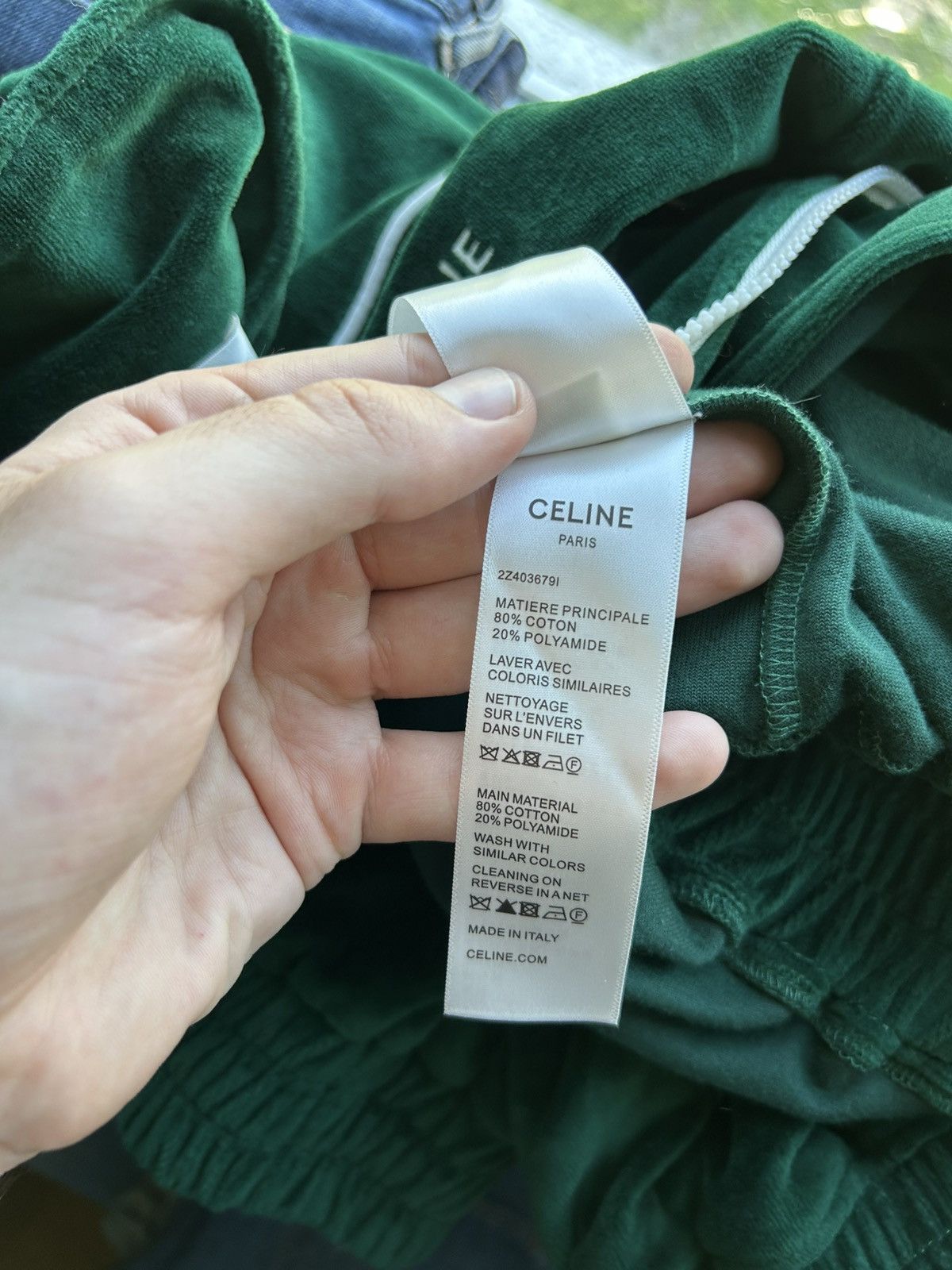 Celine Celine Paris Velour Sweat Zip Hoodie Luxury Style Men’s Sz M Size US M / EU 48-50 / 2 - 13 Thumbnail