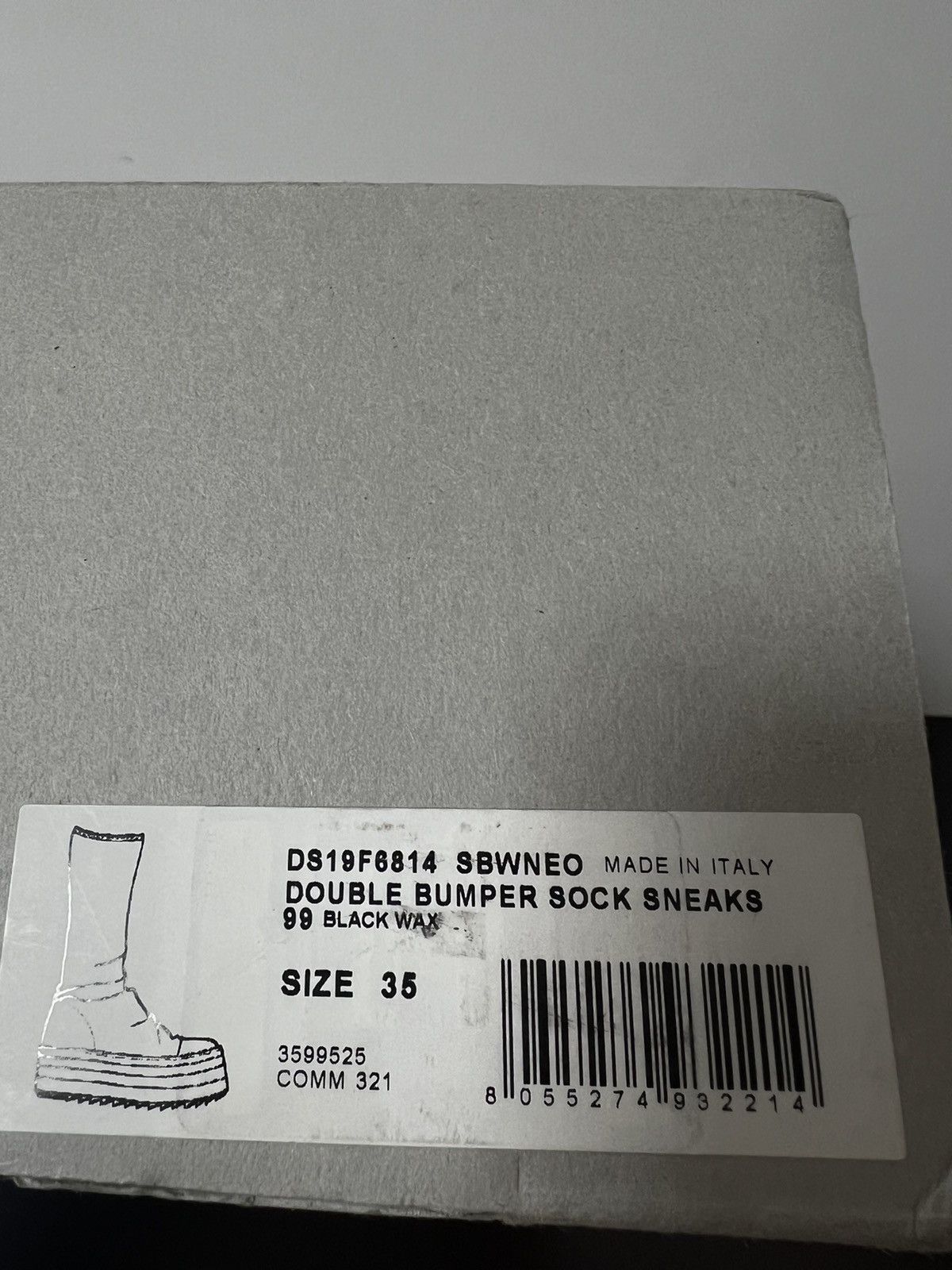 Rick Owens Drkshdw Rick owens waxed double bumper sock sneakers sz35 Size US 5 / IT 35 - 9 Thumbnail