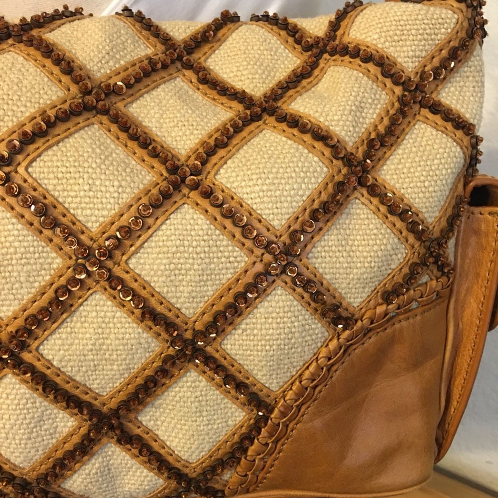 Vintage Vintage Isabella Fiore lattice leather beaded bag Size ONE SIZE - 10 Thumbnail