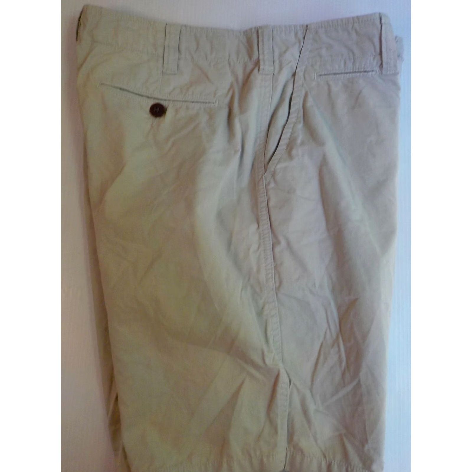Vintage TRUE GRIT Men's Flat Front Classic Shorts - Beige Cotton, SZ 32, 9" Inseam, 5 Pockets, Casual, Regular, Good Condition Size US 32 / EU 48 - 2 Thumbnail