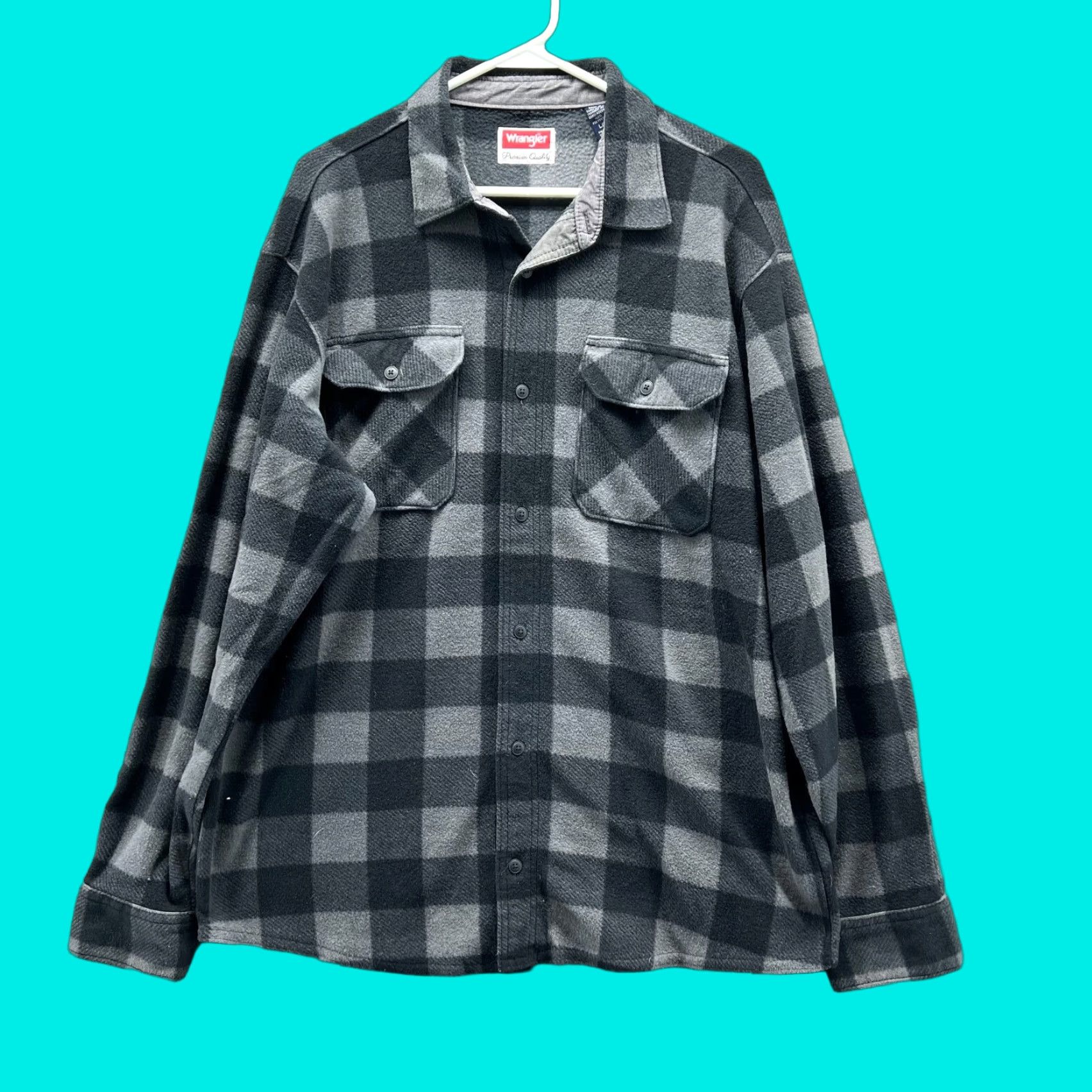 Wrangler VINTAGE Wrangler Shirt Men L Gray Plaid Pocket Button-Down Flannel Premium Size US L / EU 52-54 / 3 - 1 Thumbnail