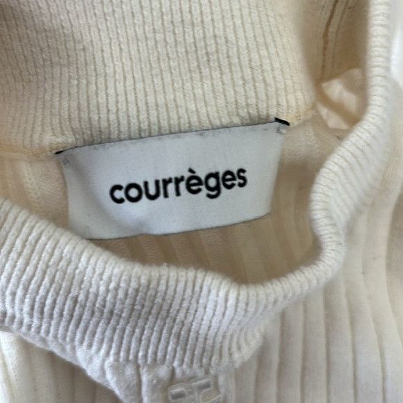 Courreges Courrèges High Neck Knitted Ribbed Patch Logo Jumper Sweater Size L / US 10 / IT 46 - 8 Thumbnail