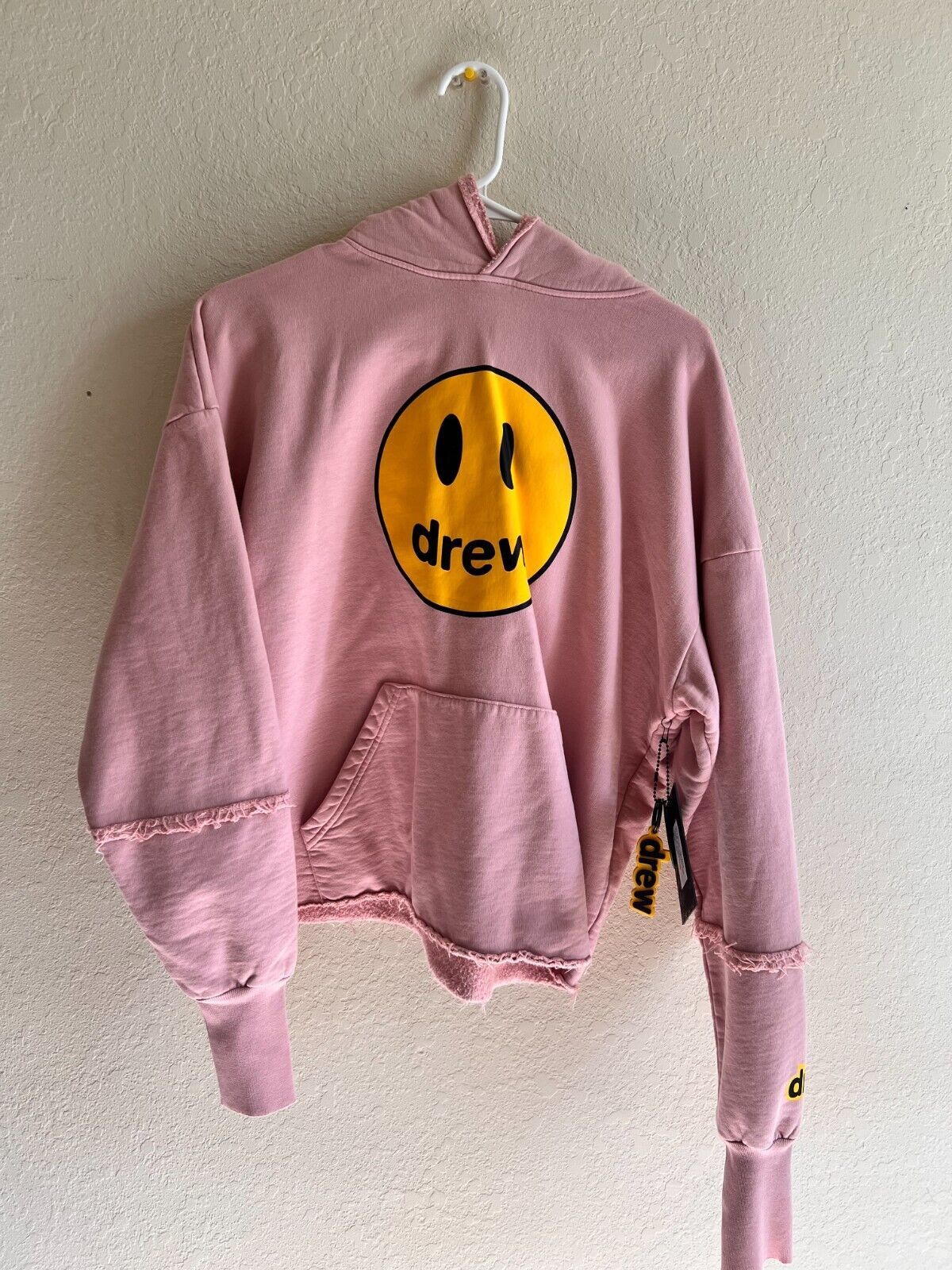 Drew House Deconstructed top Mascot Happy Face Hoodie Dusty Rose Size S