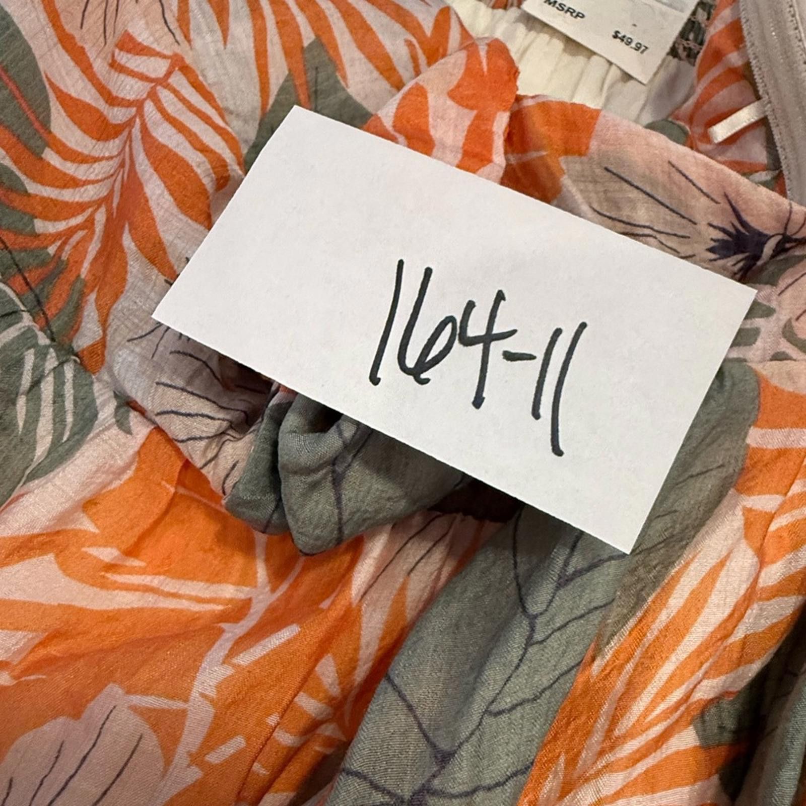 Luchiano Visconti Lush tropical green orange strapless midi dress SZ XS Size XS / US 0-2 / IT 36-38 - 12 Thumbnail