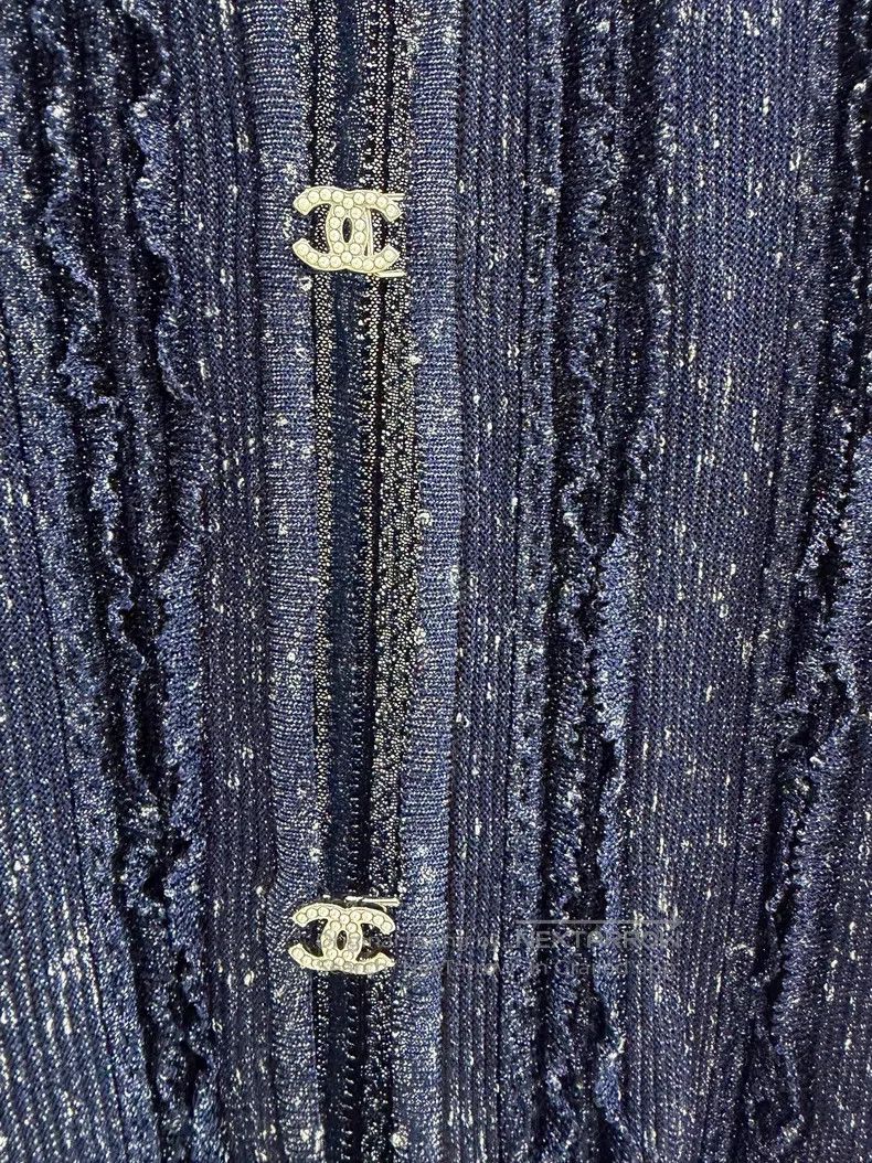 Chanel Chanel Dark blue starry sky knitted cardigan coat Size XS / US 0-2 / IT 36-38 - 3 Thumbnail