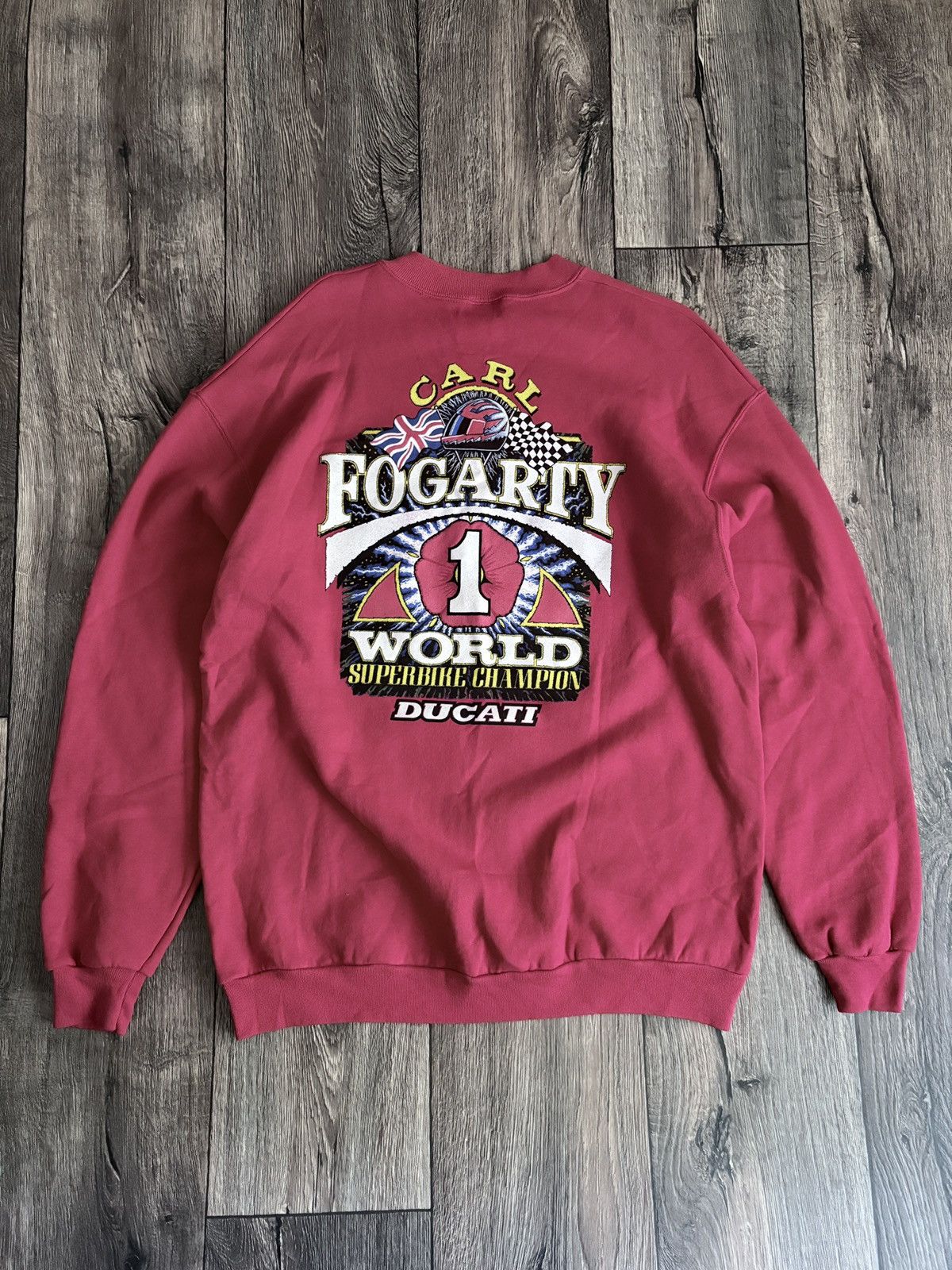 Ducati Vintage 90s Carl Fogarty World Superbike Champion Sweatshirt Size US XL / EU 56 / 4 - 5 Thumbnail