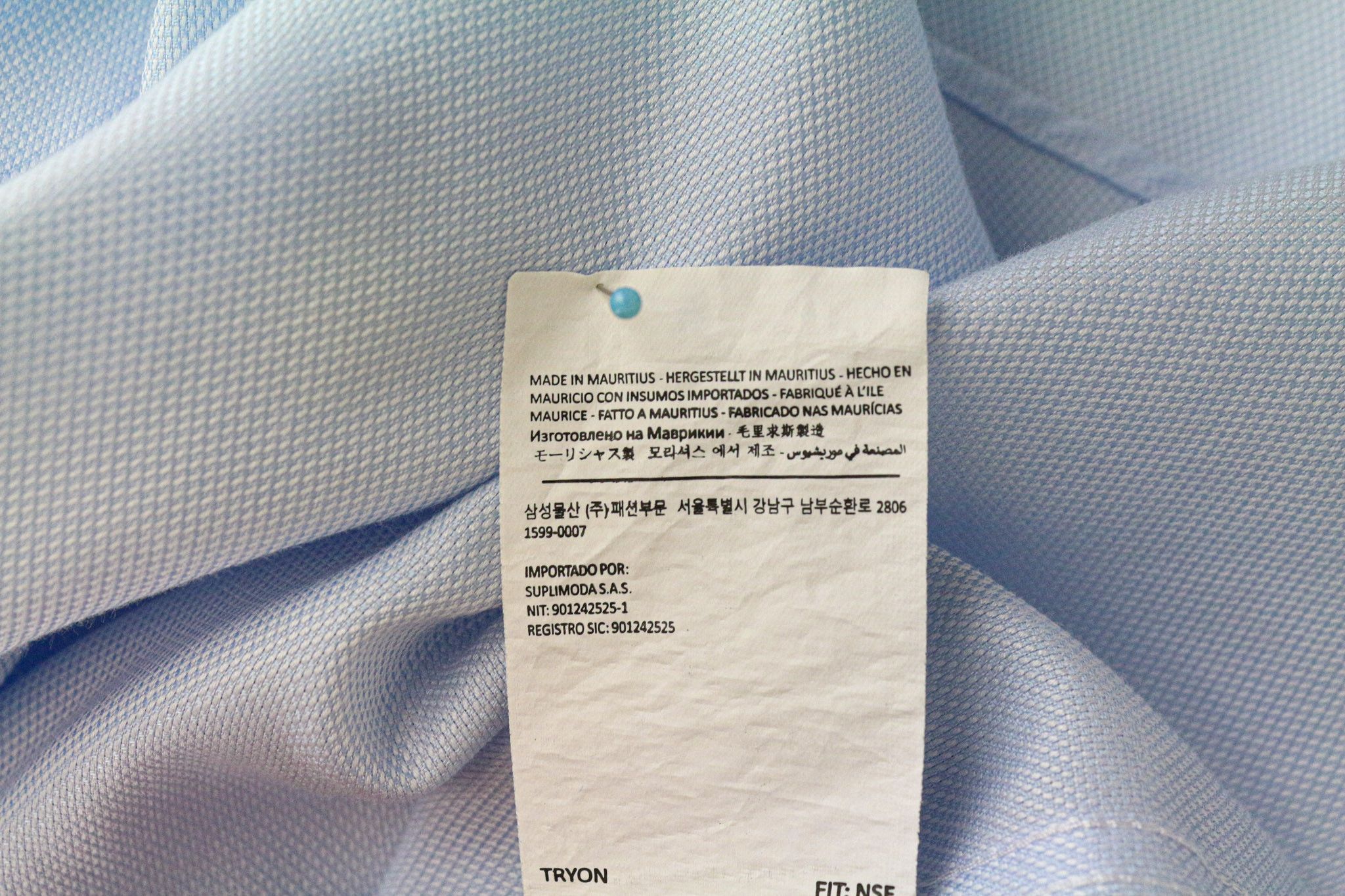 Suitsupply 37/14 1/2 Slim Blue Cotton Cutaway Twill Shirt 79073 Size 38R - 7 Thumbnail