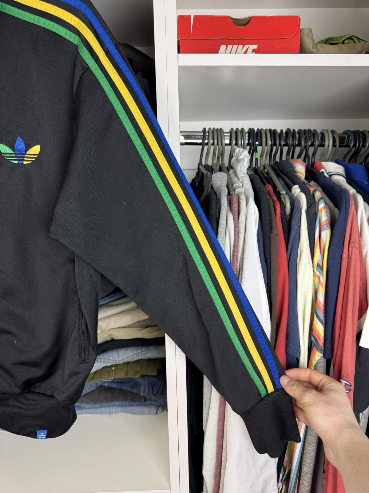 Adidas Vintage Adidas Originals Grun Track Jacket Rasta Black Size US S / EU 44-46 / 1 - 11 Thumbnail