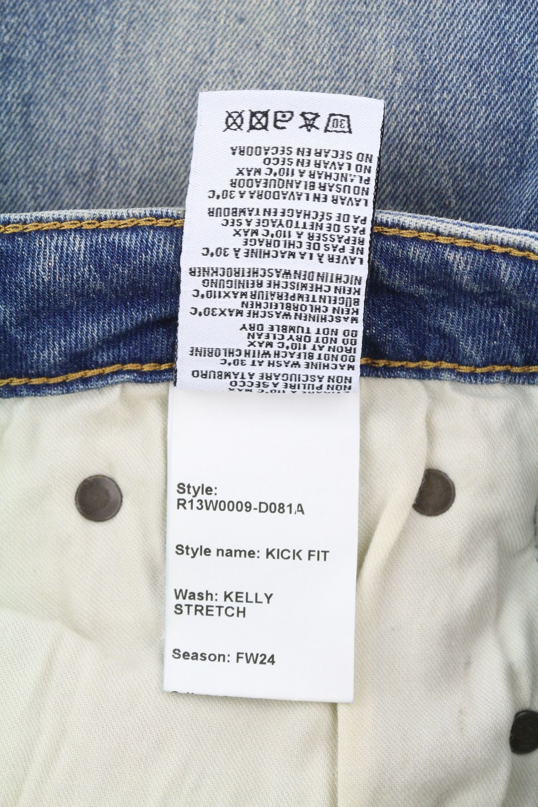 R13 KICK FIT 26 Kelly Stretch Flared Cropped Faded Denim 86232 Size 26" / US 2 / IT 38 - 9 Thumbnail