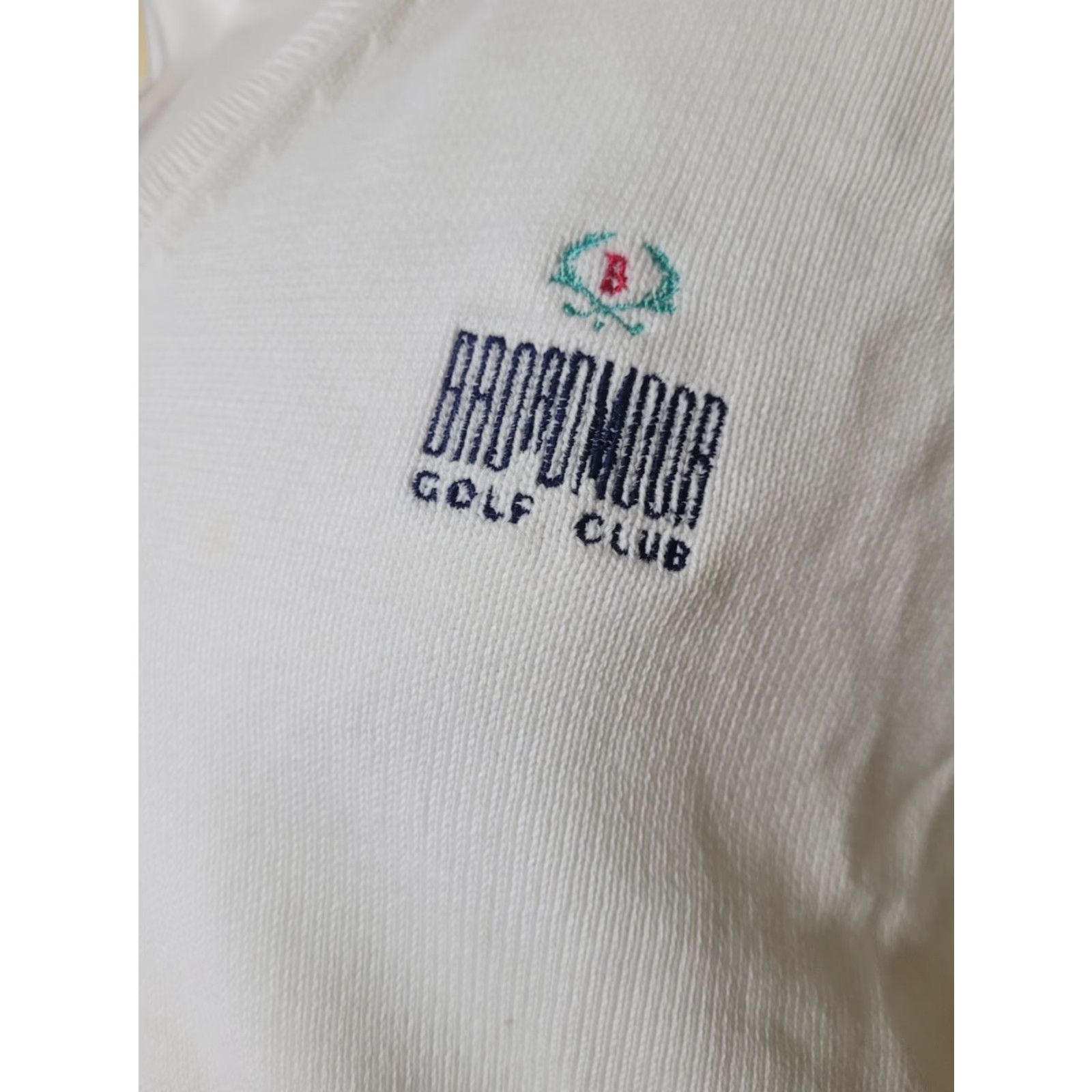 Izod IZOD Broadmoor Golf Club Colorado Springs V Neck Egyptian Cotton Golf Sweater XL Shirt Men White Size US XL / EU 56 / 4 - 2 Thumbnail