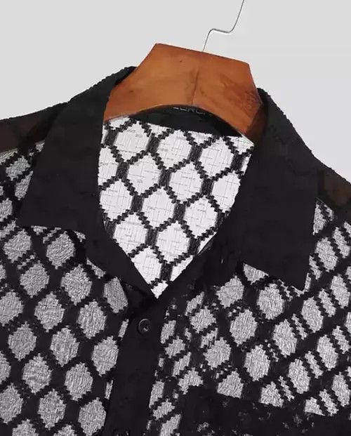 Other Black Mesh Collared Shirt Size Small Size US S / EU 44-46 / 1 - 3 Thumbnail