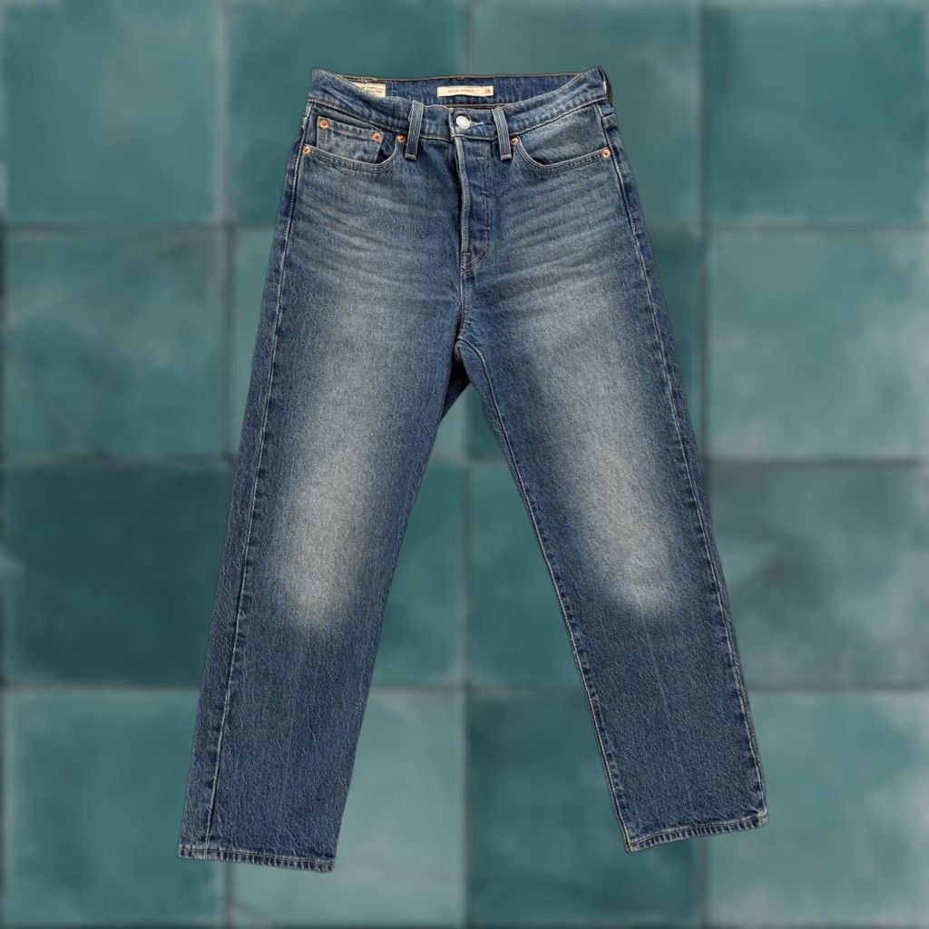 Levi's Levis Premium Wedgie Straight Jeans Womens 26 Blue High Rise Denim Big E Rodeo Size 26" / US 2 / IT 38 - 1 Thumbnail