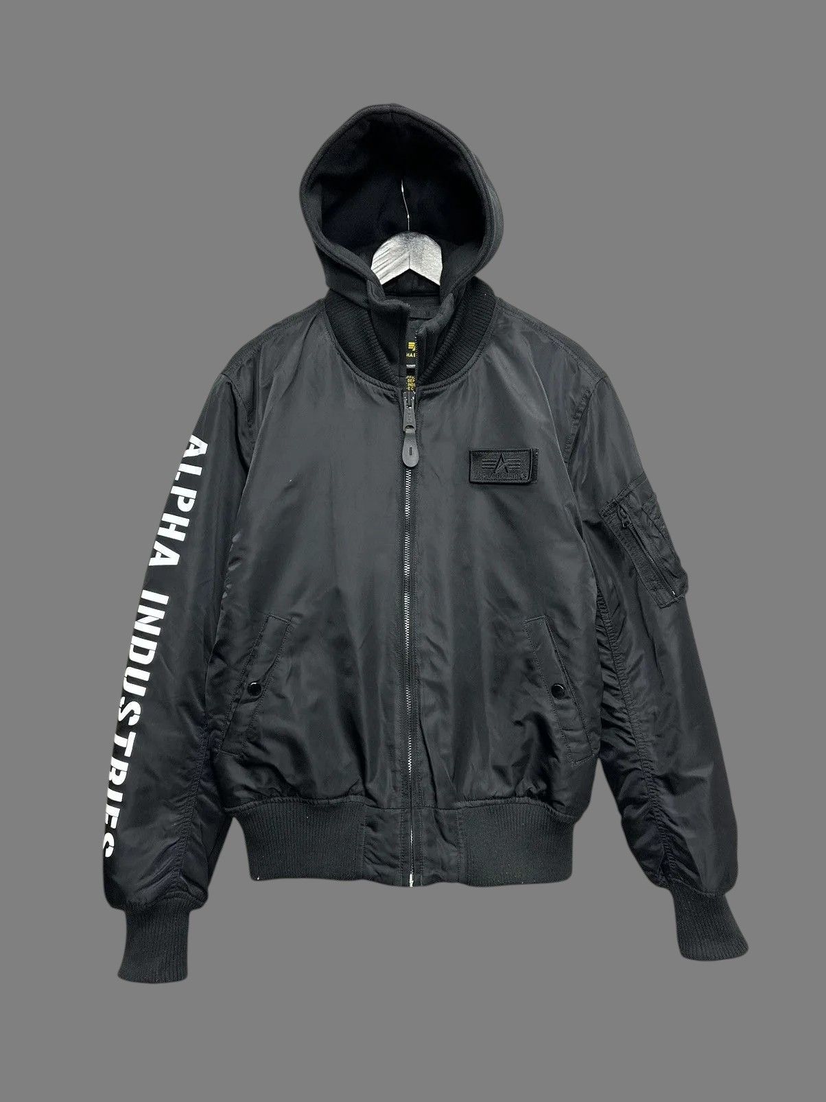 Vintage Alpha Industries Black Bomber Jacket Military Flight Style Size US L / EU 52-54 / 3 - 2 Thumbnail