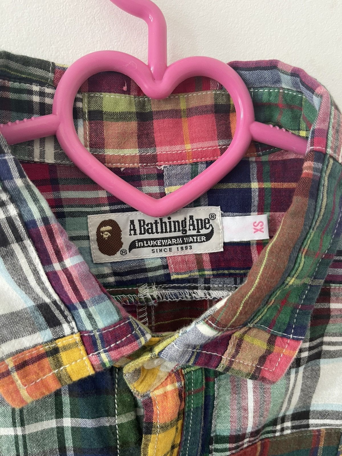 Bape BAPE Patchwork Single Pocket Button Up Shirt Rare Size Size US XS / EU 42 / 0 - 5 Thumbnail