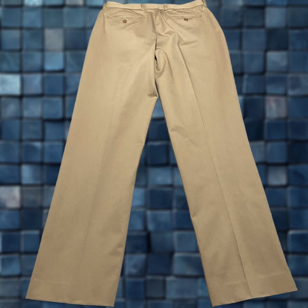 Vintage L.L. Bean Mens Pants Beige Classic Fit Flat Front Mid Rise 34 Inseam Straight 36 Size Regular Pants Mens Beige Size US 36 / EU 52 - 1 Thumbnail