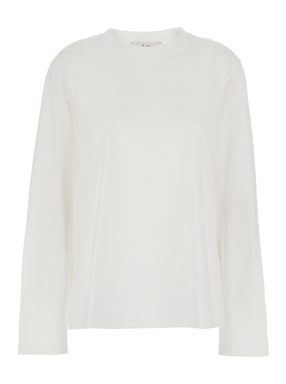 Rohe White Crewneck T-Shirt with Long Sleeve in Organic Cotton Woman Size M / US 6-8 / IT 42-44 - 1 Thumbnail