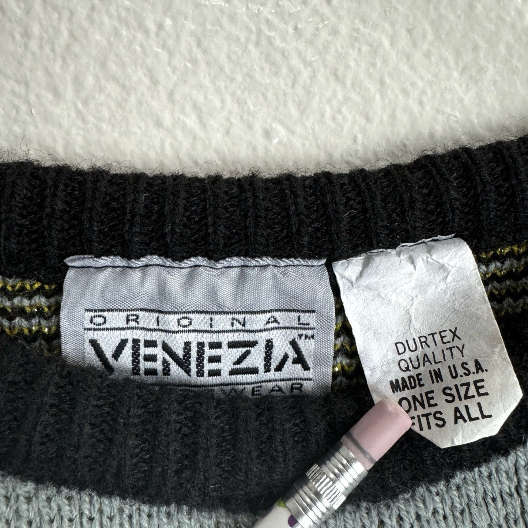 Venezia Sweater Tiger Vintage OSFM Women One Size Multicolor Pullover OSFM
