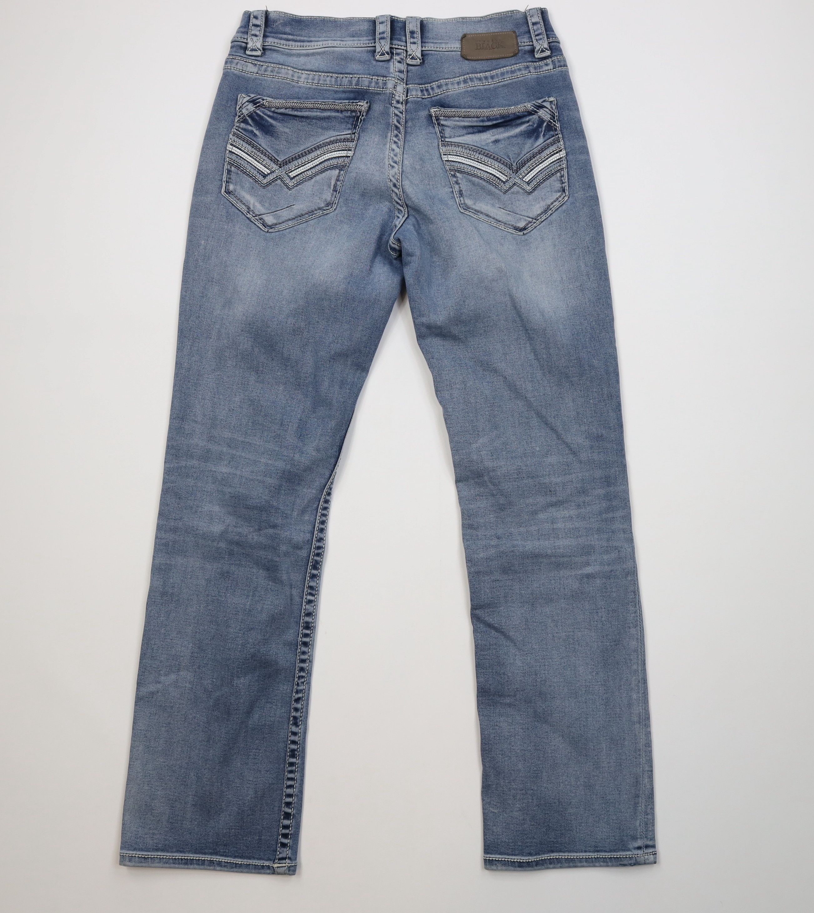 Vintage Buckle BKE Black Stitch Fit 11 Straight Leg Denim Jeans Size US 32 / EU 48 - 9 Thumbnail