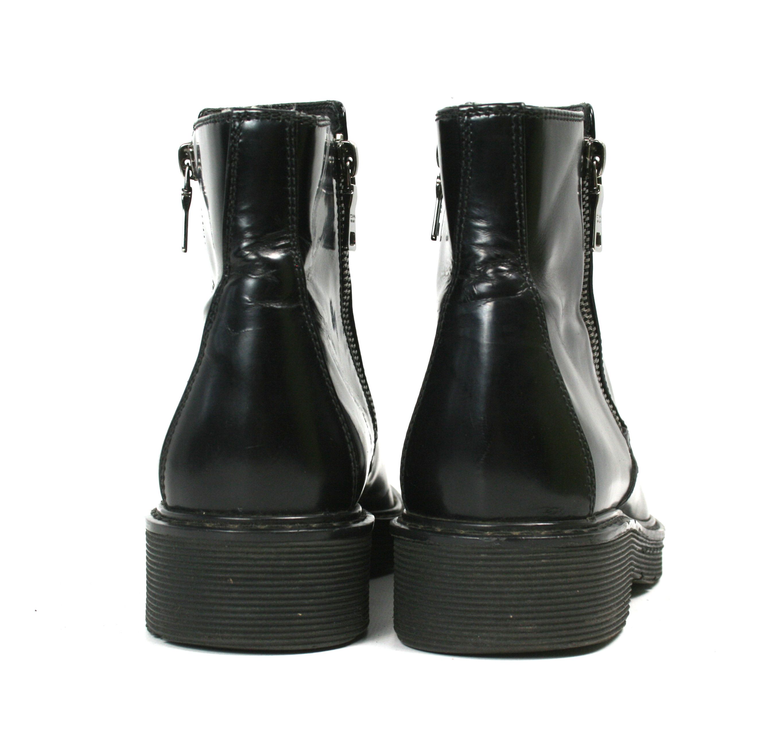 Prada Double Side Zip Leather Combat Boots Size US 7 / IT 37 - 7 Thumbnail