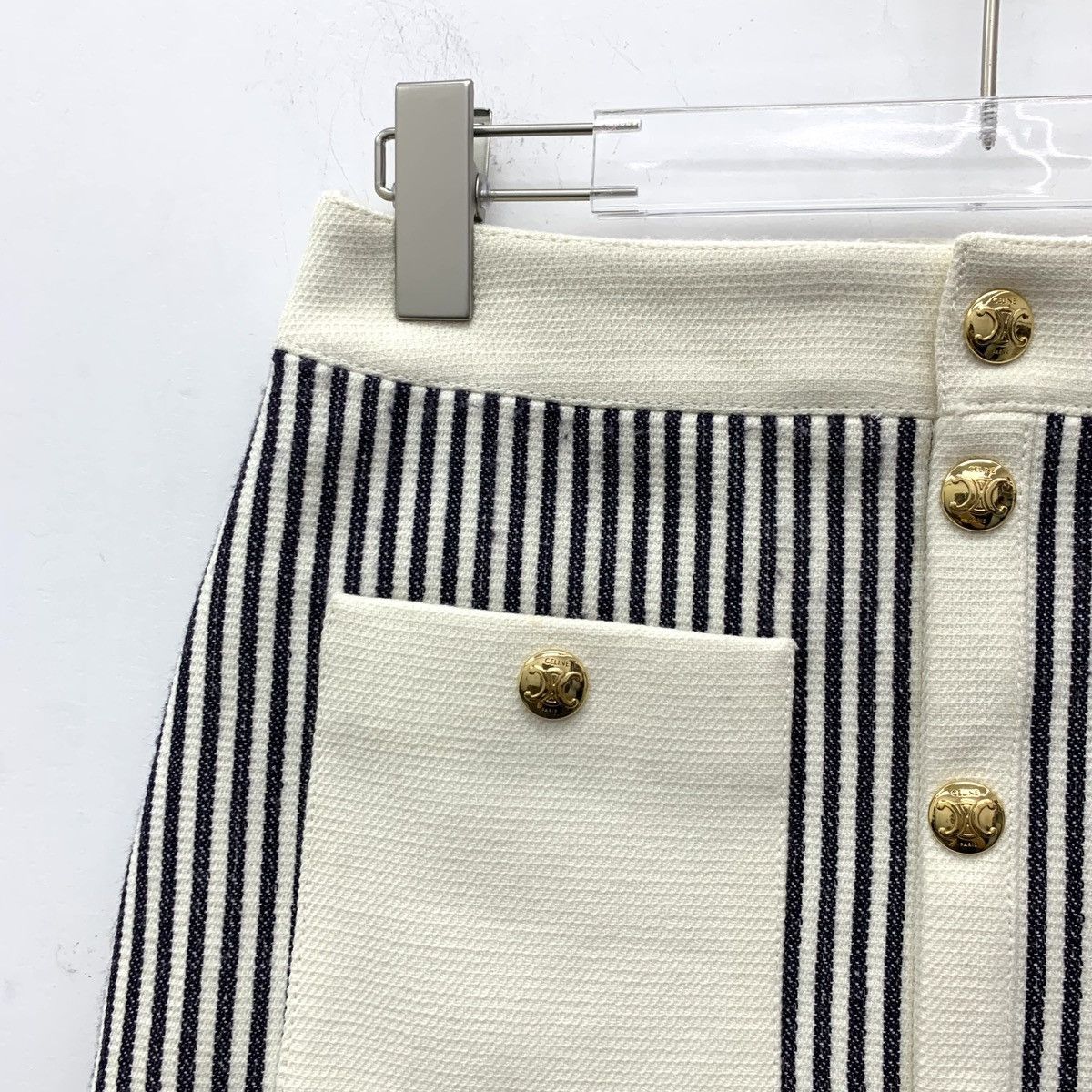 Celine Celine Colorblocked Striped Wool Casual Skirt Size 24" / US 00 / IT 34 - 3 Thumbnail