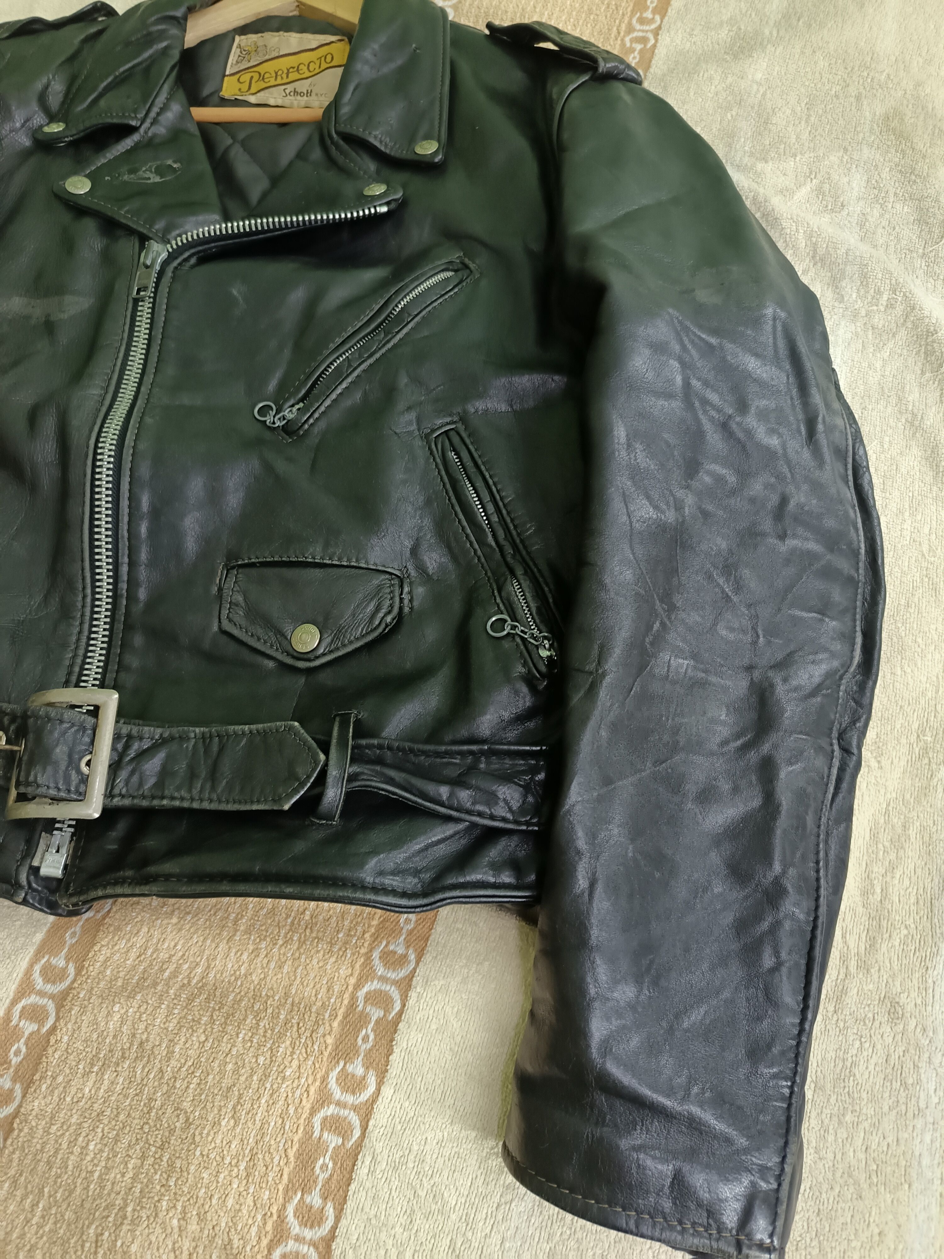 Schott × Vintage 80's Perfecto Schott Biker Leather Jacket Rare Size US M / EU 48-50 / 2 - 4 Thumbnail