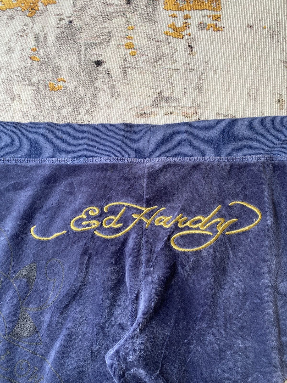 Christian Audigier 2000s Ed Hardy By Christian Audigier Velvet Sweatpant Size US 32 / EU 48 - 16 Thumbnail