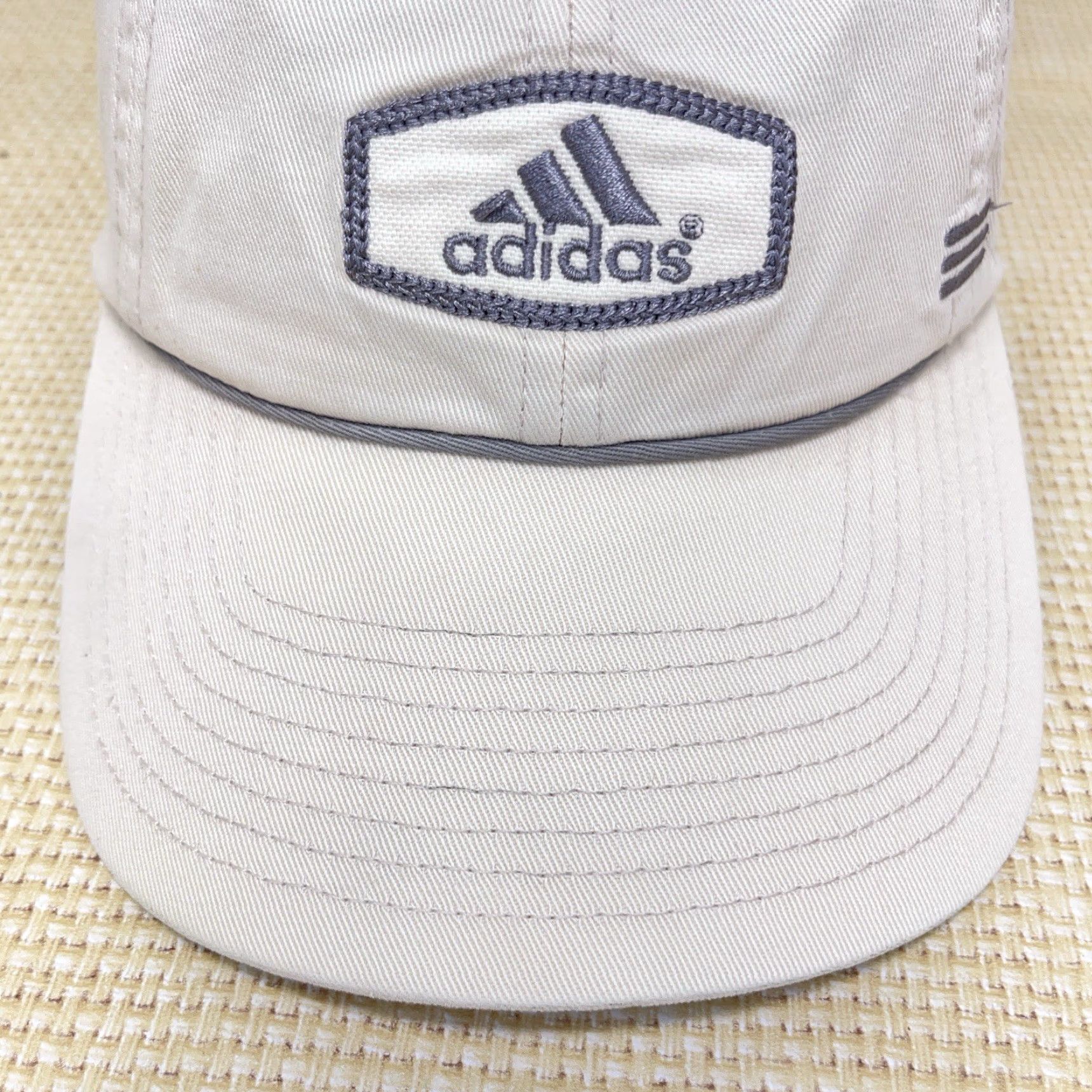 Adidas VINTAGE Adidas Hat Cap Fitted Size Medium 7 1/8 White Twill Spell Out Y2K Adidas Baseball Cap Men M White Classic Logo Outdoor Sports Size ONE SIZE - 3 Thumbnail