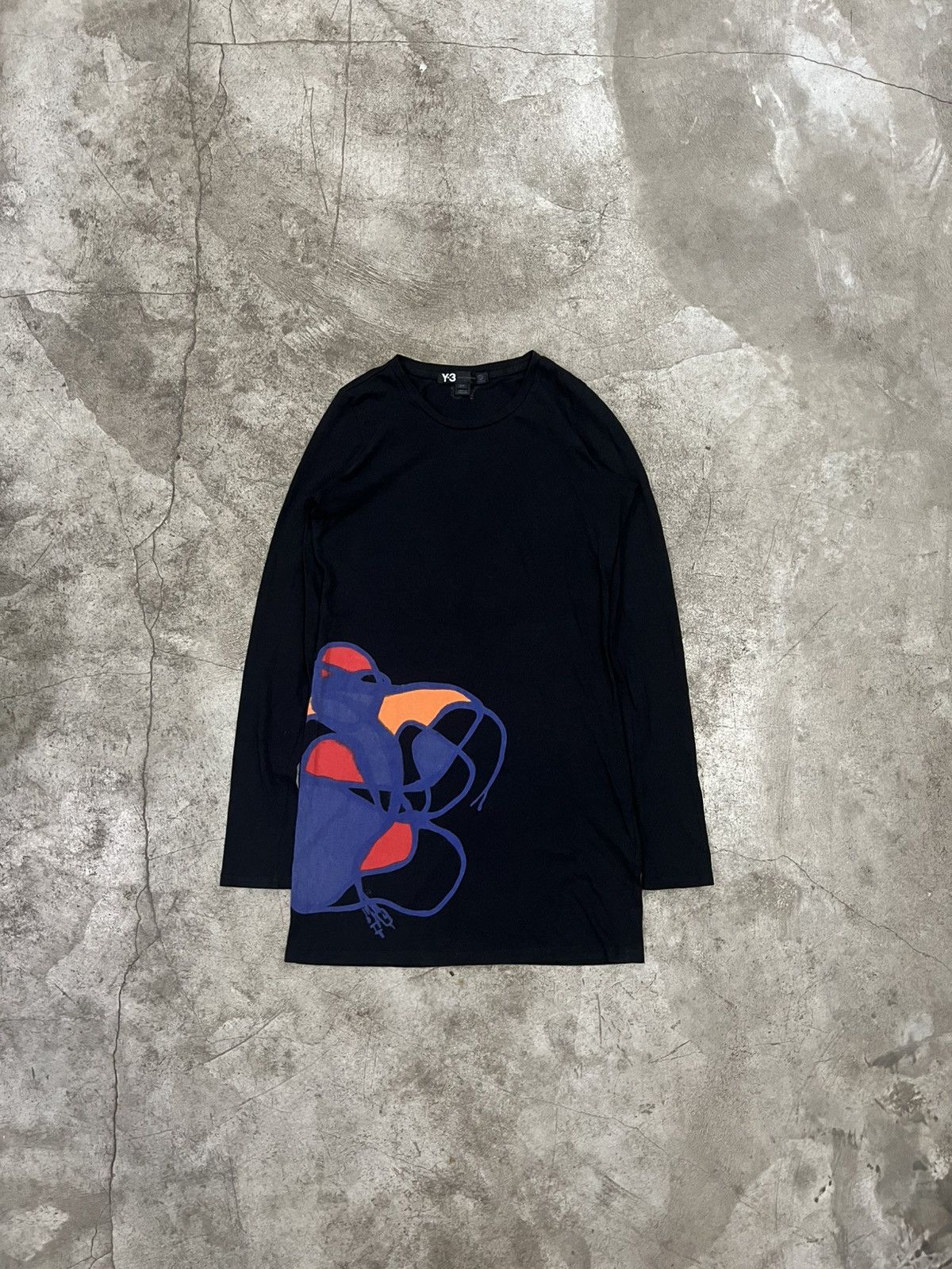Y-3 Yohji Yamamoto Y-3 Fitted Abstract Design Longsleeve Top Size US S / EU 44-46 / 1 - 1 Thumbnail
