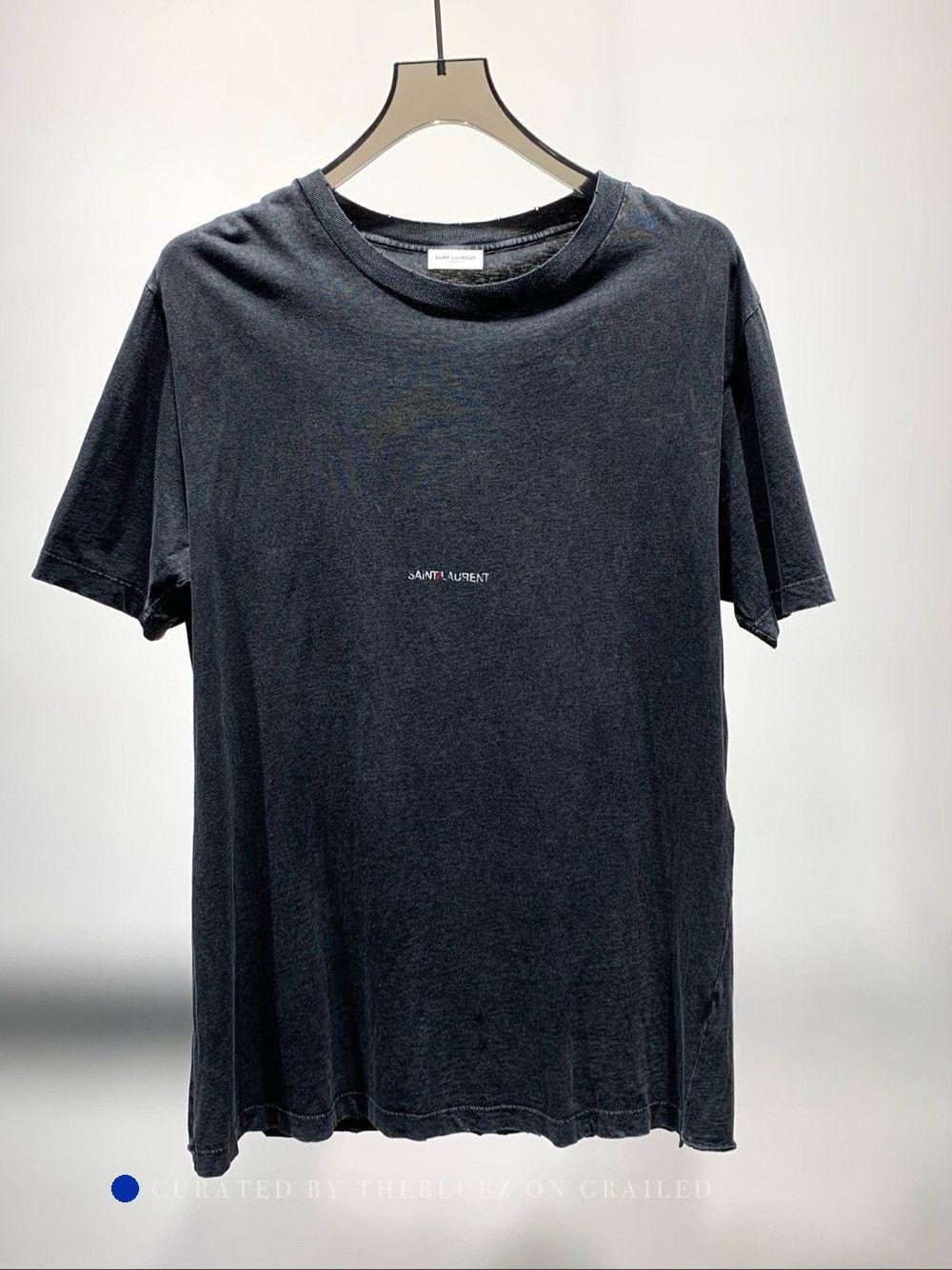 Saint Laurent Paris Washed Logo T-Shirt in Black Size US L / EU 52-54 / 3 - 1 Thumbnail