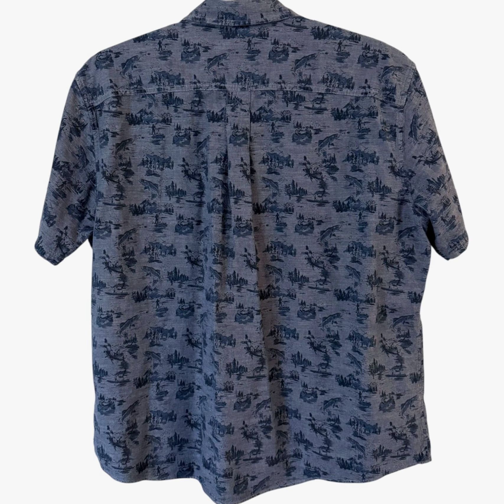 Eddie Bauer Eddie Bauer Button-Up Shirt Blue Men's XL Cotton Outdoor Casual Pockets Short Sleeve 100% Cotton Shirt Size US XL / EU 56 / 4 - 4 Thumbnail