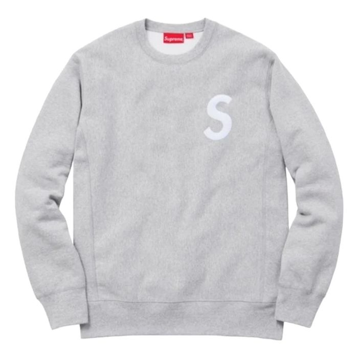 Supreme SUPREME S LOGO CREWNECK GREY (FW16) | Grailed