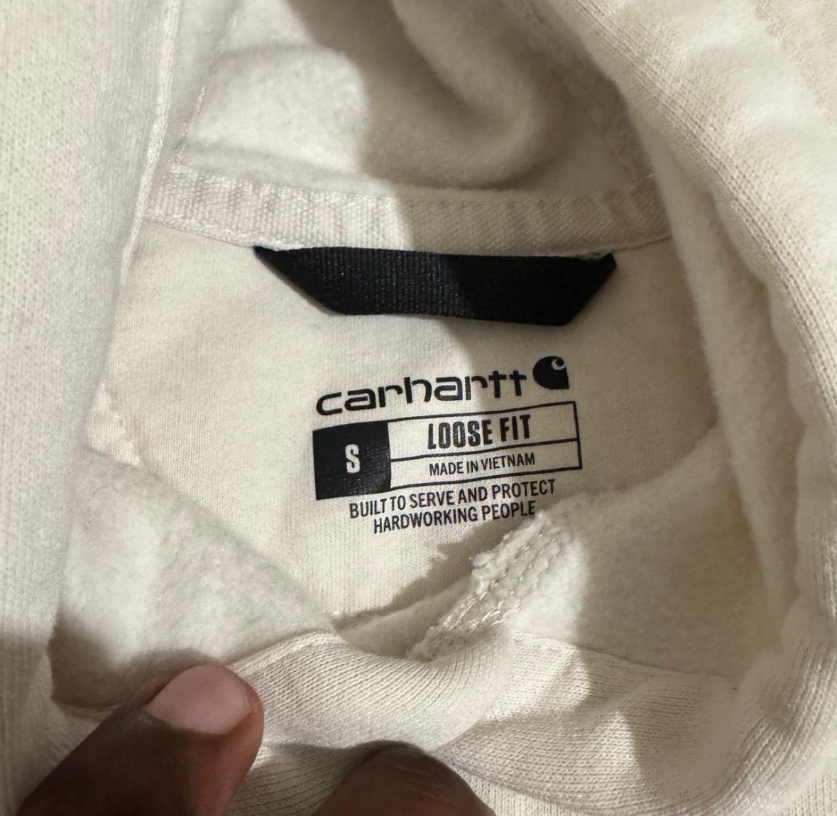 Carhartt Cream Carhartt hoodie with brown logo Size US S / EU 44-46 / 1 - 2 Thumbnail