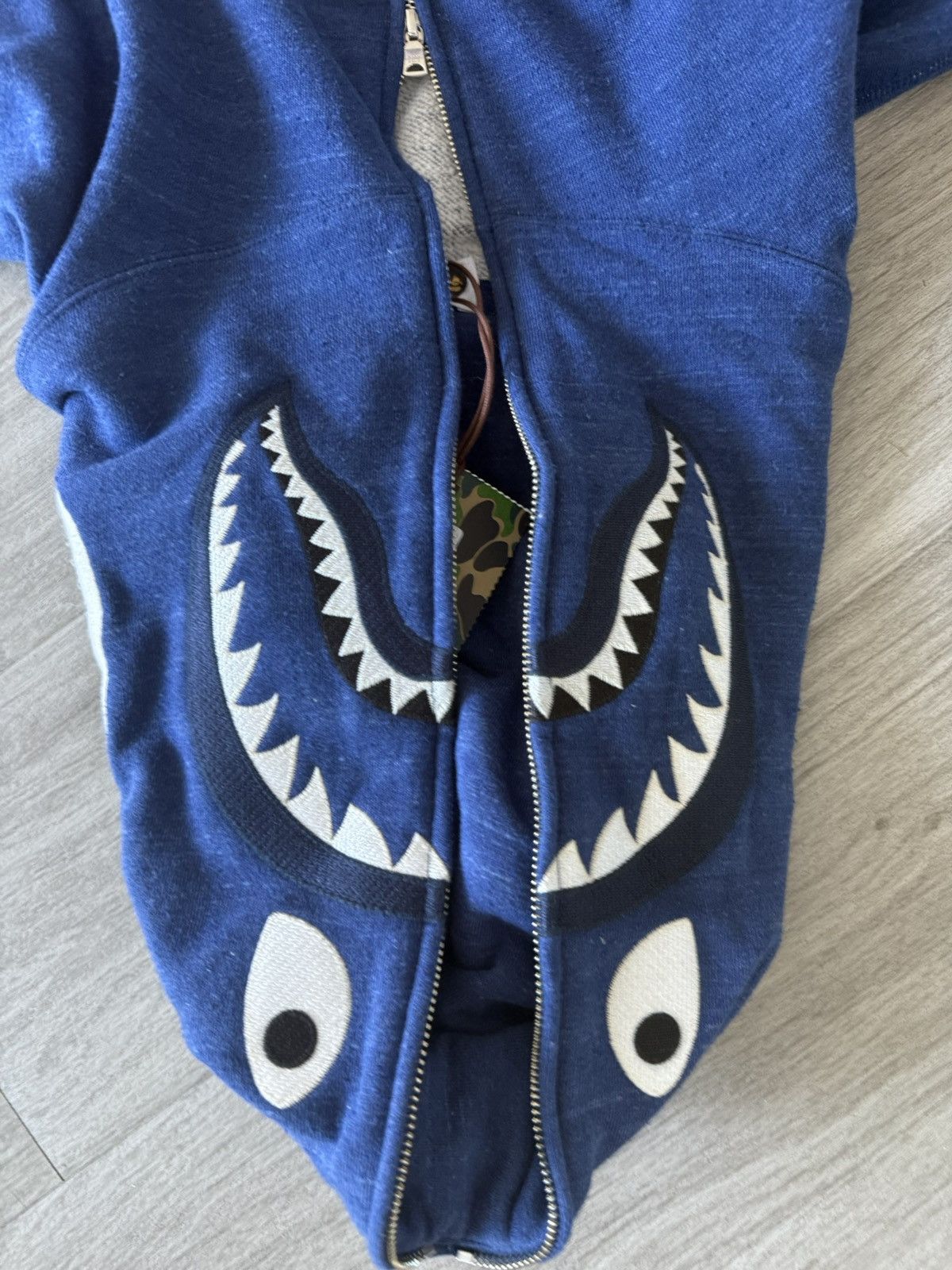 Bape Bape Indigo Shark Full Zip Size US XL / EU 56 / 4 - 7 Thumbnail