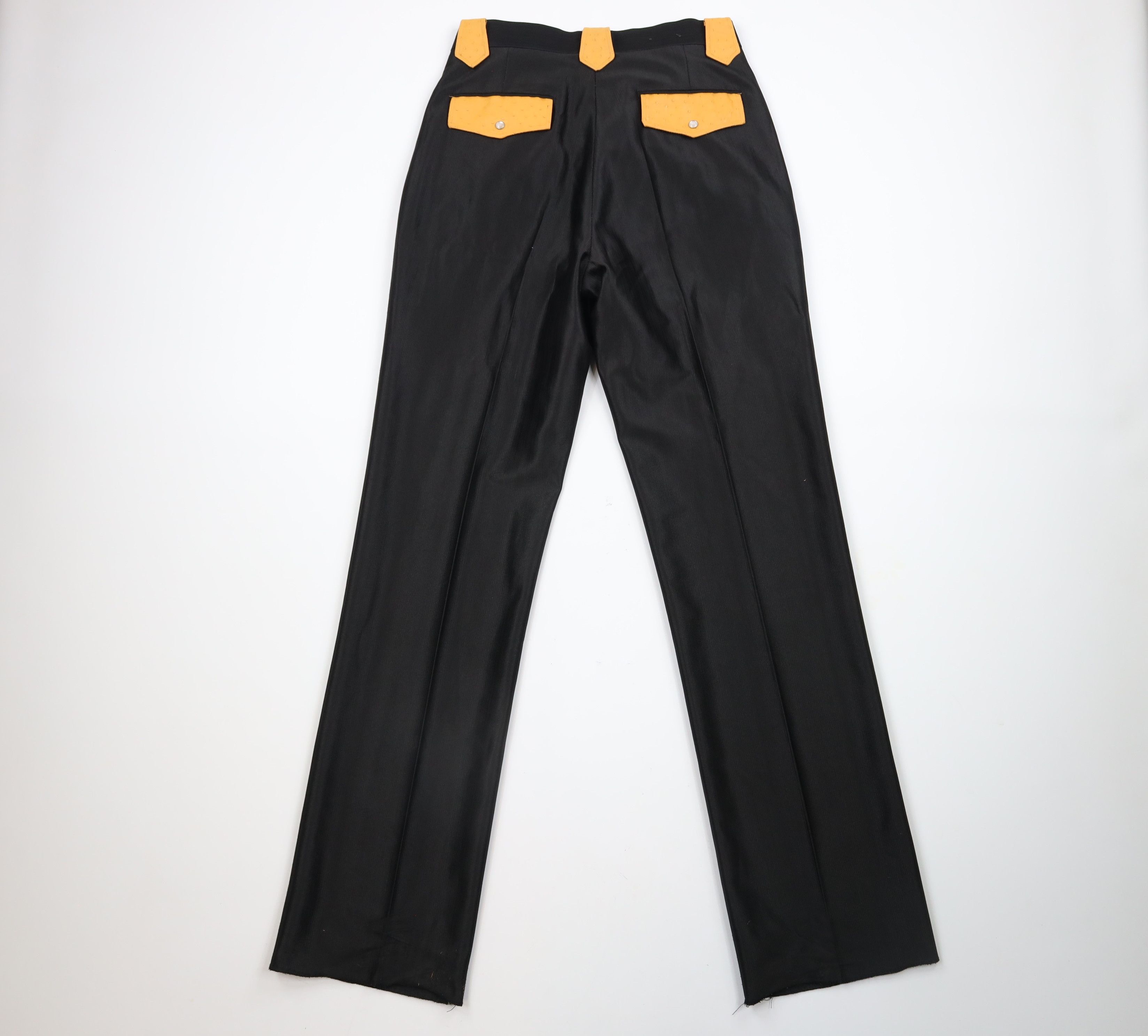 Vintage Vintage 90s Rockabilly Western Trim Wide Leg Pants Black Size US 30 / EU 46 - 7 Thumbnail