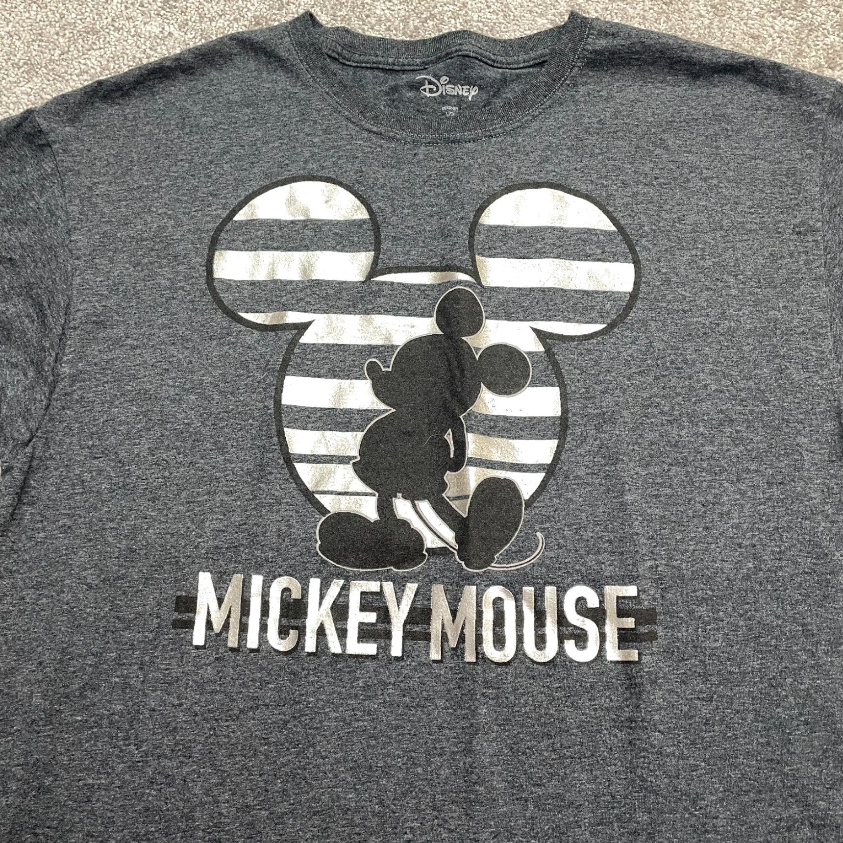 Disney Disney Mickey Mouse Graphic T-Shirt Mens Large Gray Crew Neck Short Sleeve Tee Size US L / EU 52-54 / 3 - 3 Thumbnail
