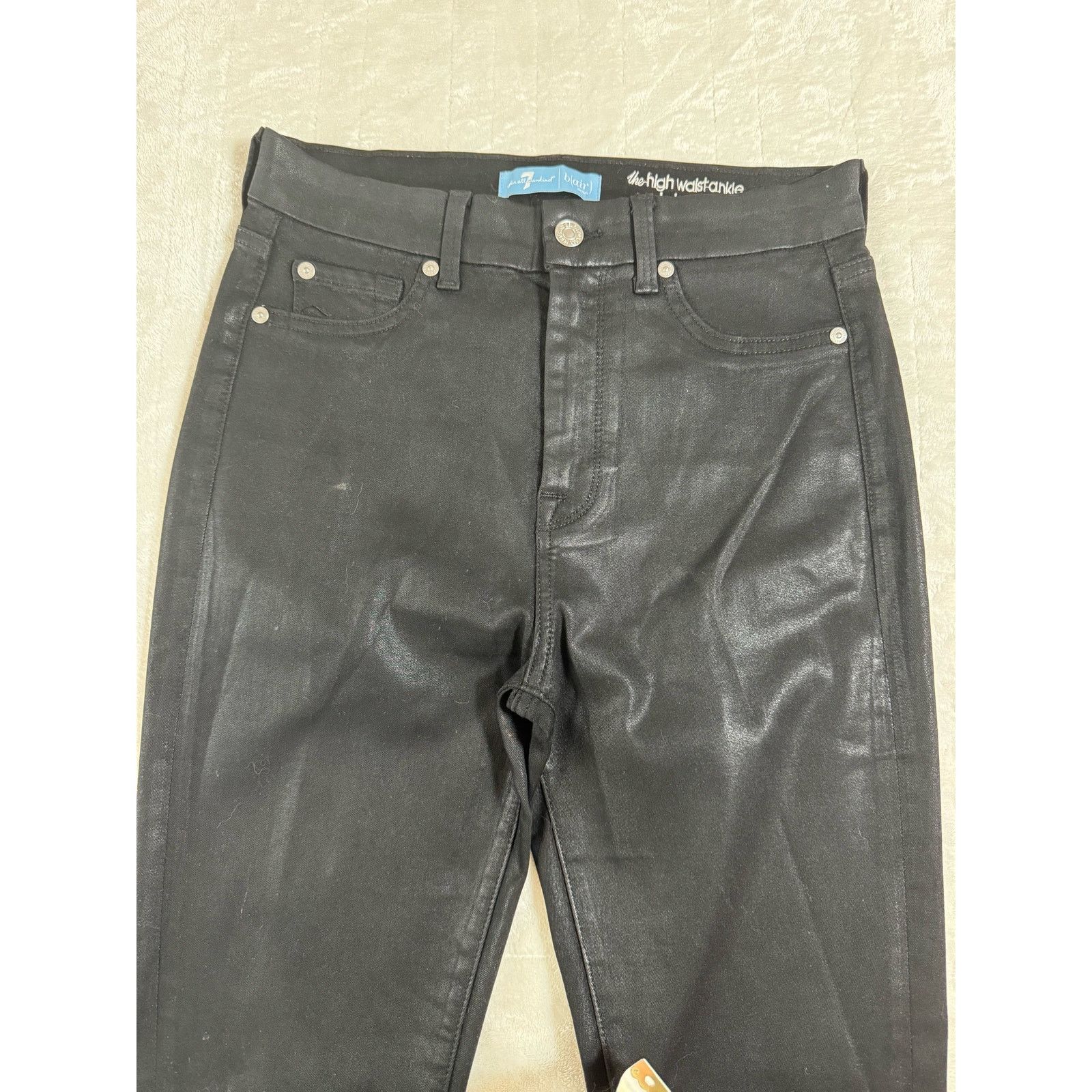7 For All Mankind 7 For All Mankind Blair High Waist Coated Skinny Jeans USED Size 28" / US 6 / IT 42 - 1 Thumbnail