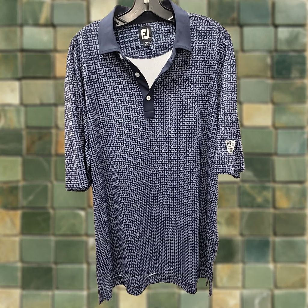 Footjoy FootJoy Polo Shirt Mens XL Blue Paisley Club Cavalry Golf Short Sleeve Collared Shirt Size US XL / EU 56 / 4 - 1 Thumbnail