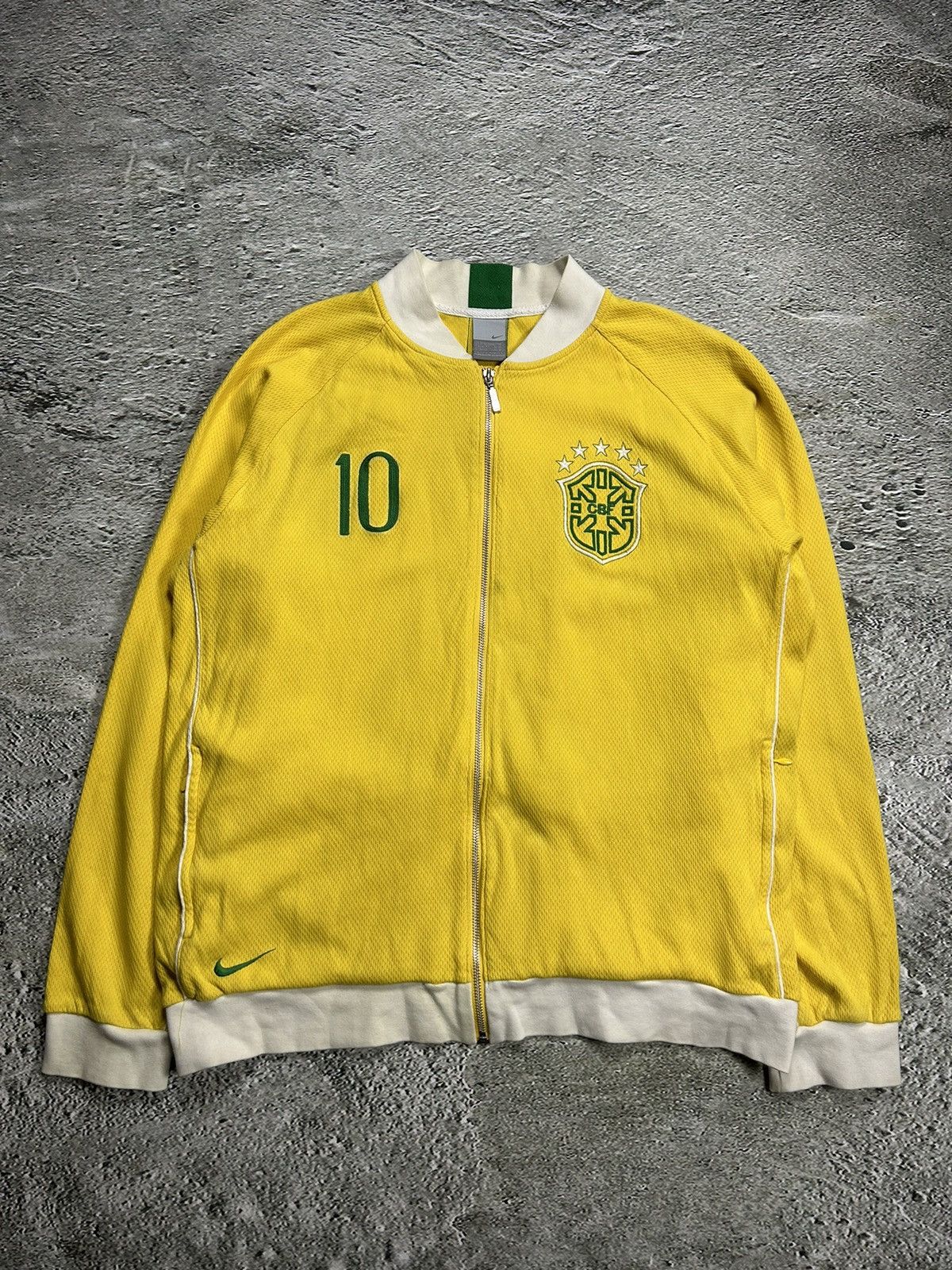 Nike Nike Brazil track jacket 10 Ronaldinho vintage yellow Size US XL / EU 56 / 4 - 1 Thumbnail