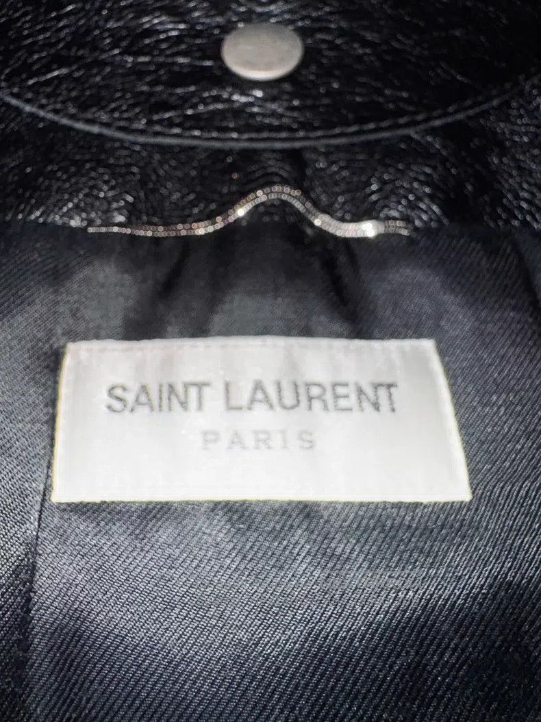 Saint Laurent Paris Saint Laurent Paris Leather and Wool Knit Jacket Size US M / EU 48-50 / 2 - 4 Thumbnail