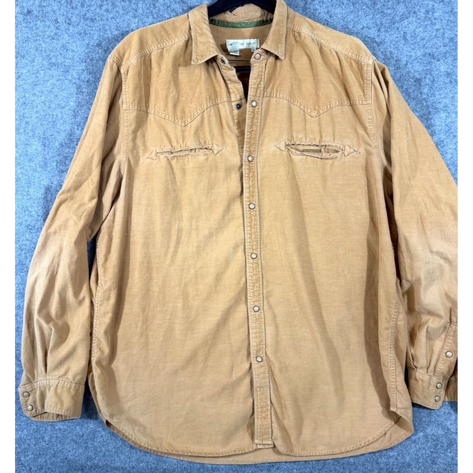 The Territory Ahead Territory Ahead Western Shirt Mens XL Tan Pearl Snap Pocket Long Sleeve Rodeo Size US XL / EU 56 / 4 - 2 Thumbnail
