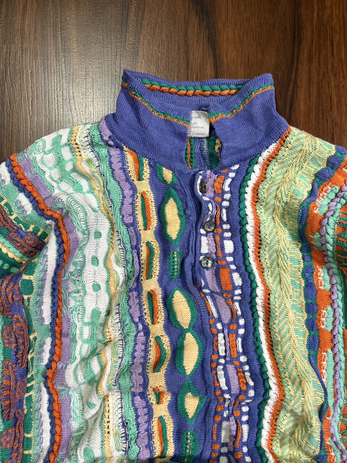 Coogi CRAZY RARE COOGI 3D MULTICOLOURED CABLE POLO KNIT Size US M / EU 48-50 / 2 - 5 Thumbnail