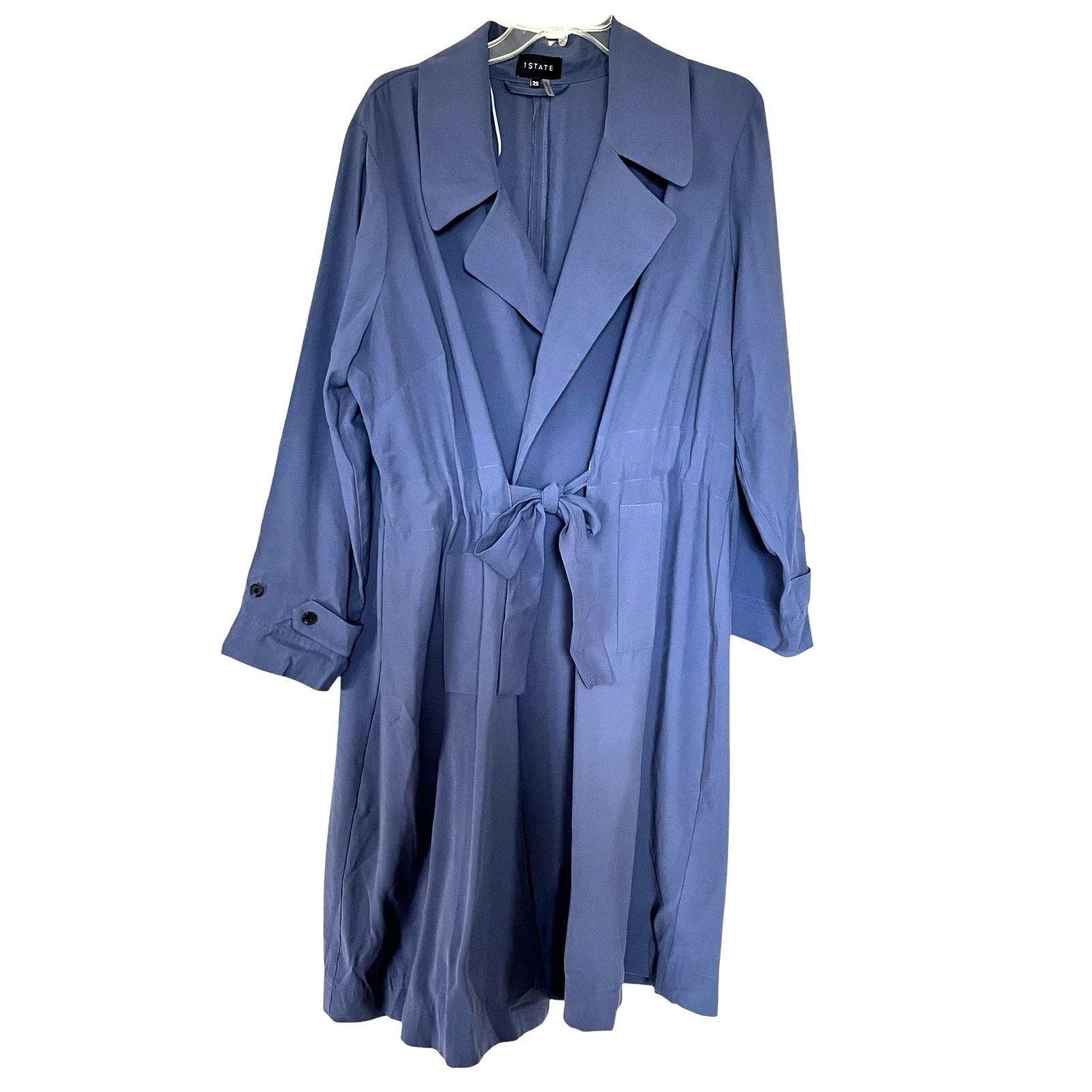 Other 1. State Retro Blue Long Sleeve Tie Waist Collared Dress Size XXL / US 16-18 / IT 52-54 - 1 Thumbnail
