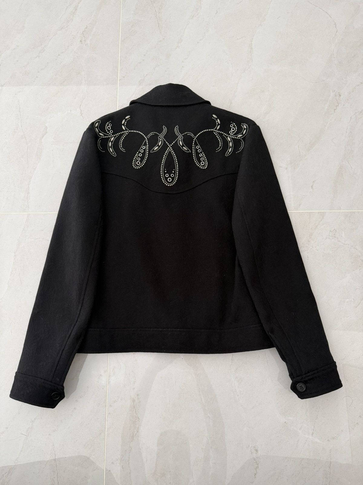 Saint Laurent Paris Saint Laurent 2019SS Runway Dark Jacquard Beaded Jacket Size US S / EU 44-46 / 1 - 2 Thumbnail