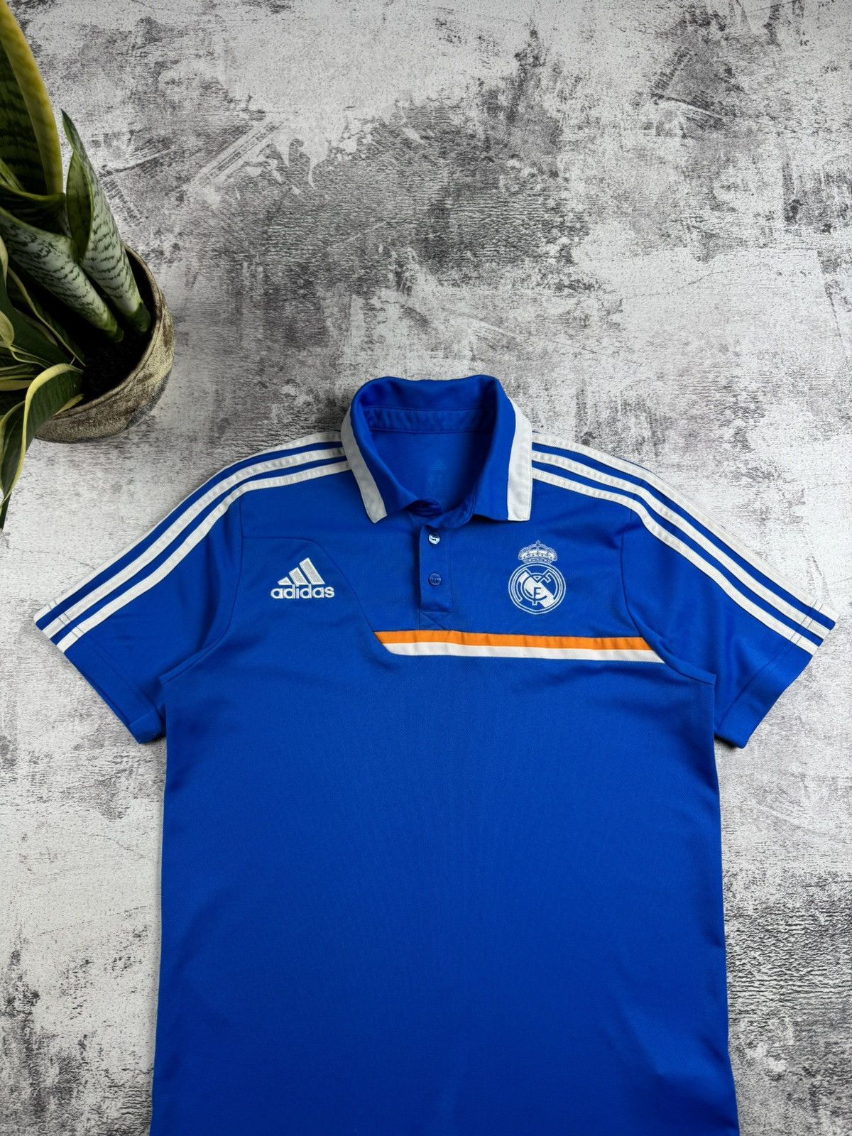 Adidas Real Madrid Training Men 2013 2014 Adidas Blue Soccer Football Shirt Jersey Polo Size US S / EU 44-46 / 1 - 4 Thumbnail