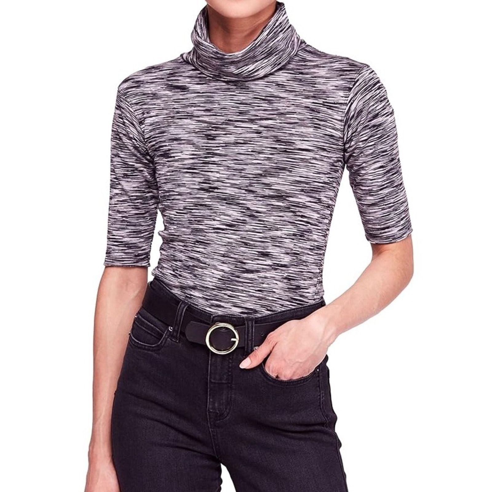 Free People Free People Sunshine Turtleneck Top space dye Black White M Size M / US 6-8 / IT 42-44 - 10 Thumbnail